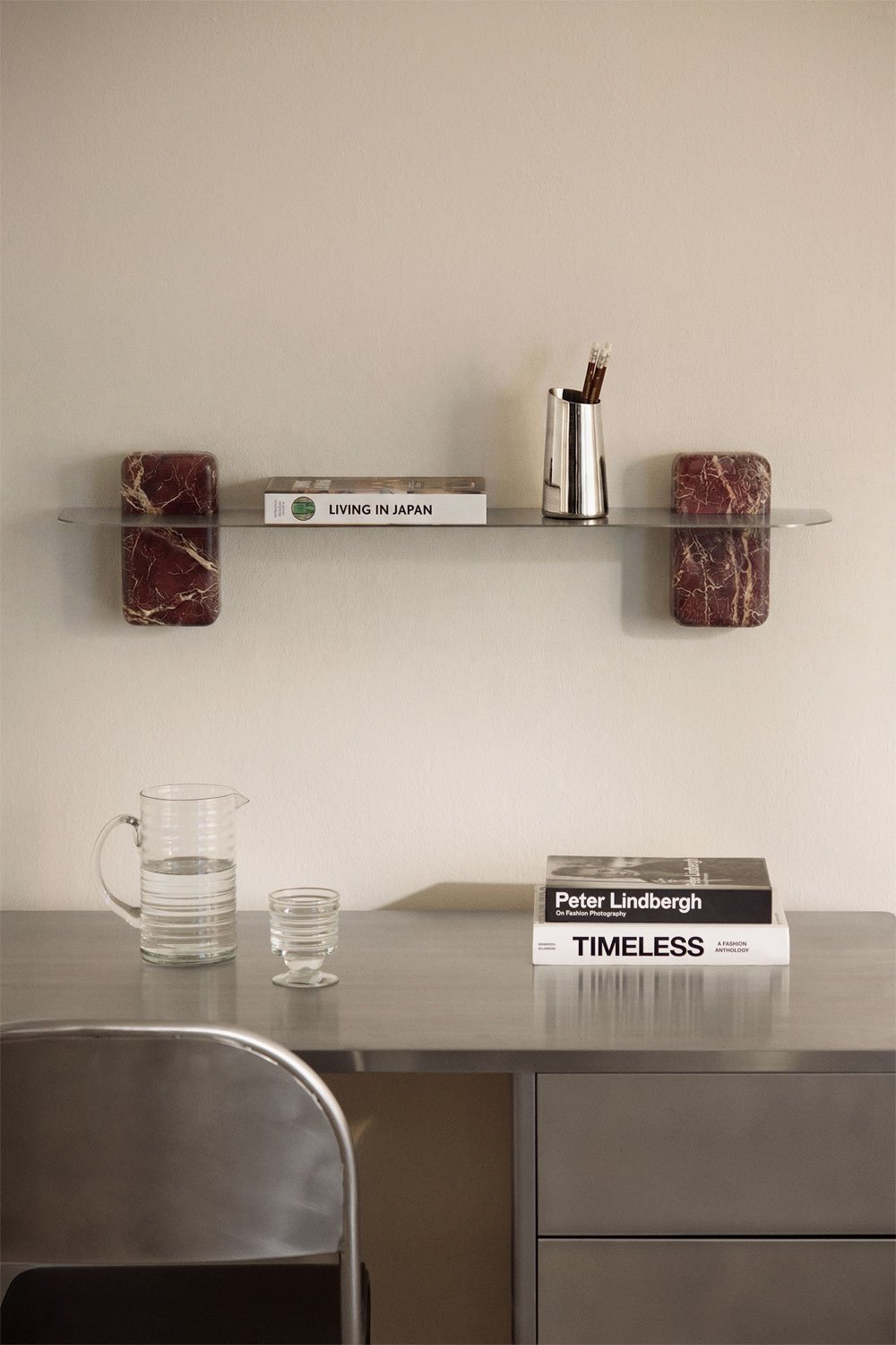 Pack de 2 estantes de pared en acero inoxidable Serbian, imagen de galer&iacute;a 1