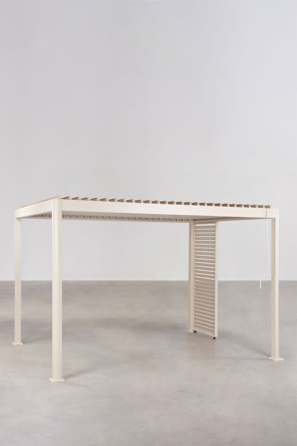 Pérgola bioclimática de aluminio con lamas y panel Druvia, imagen de galer&iacute;a 1