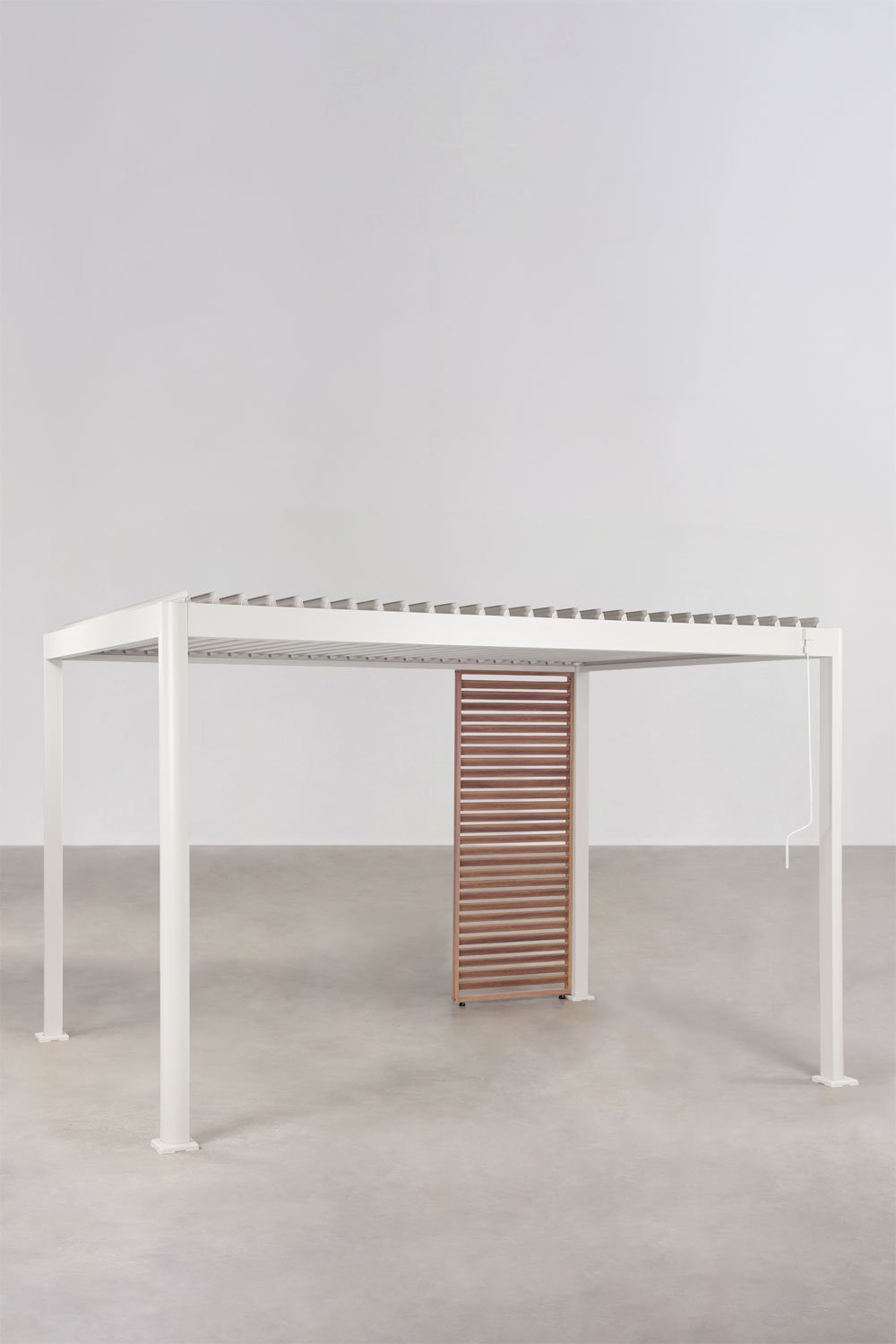 Pérgola bioclimática de lamas con panel en aluminio Druvia, imagen de galer&iacute;a 1