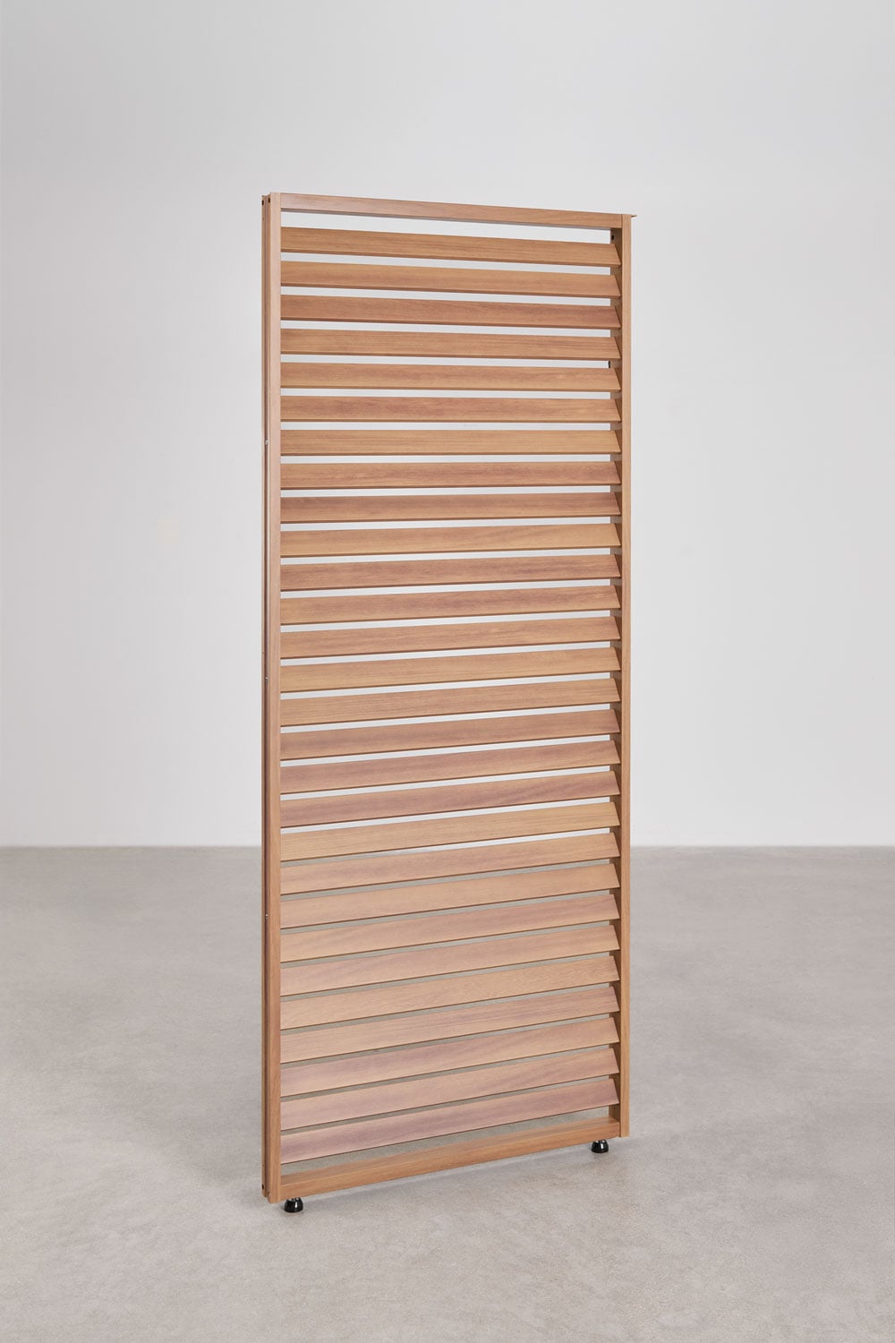 Pack de 3 paneles laterales de 92,5 cm para pérgola bioclimática de aluminio con lamas madera castaña Druvia, imagen de galer&iacute;a 1