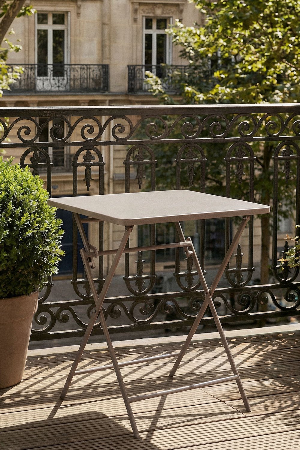 Mesa de jardín cuadrada 60x60 cm plegable en acero Tamarit , imagen de galer&iacute;a 1