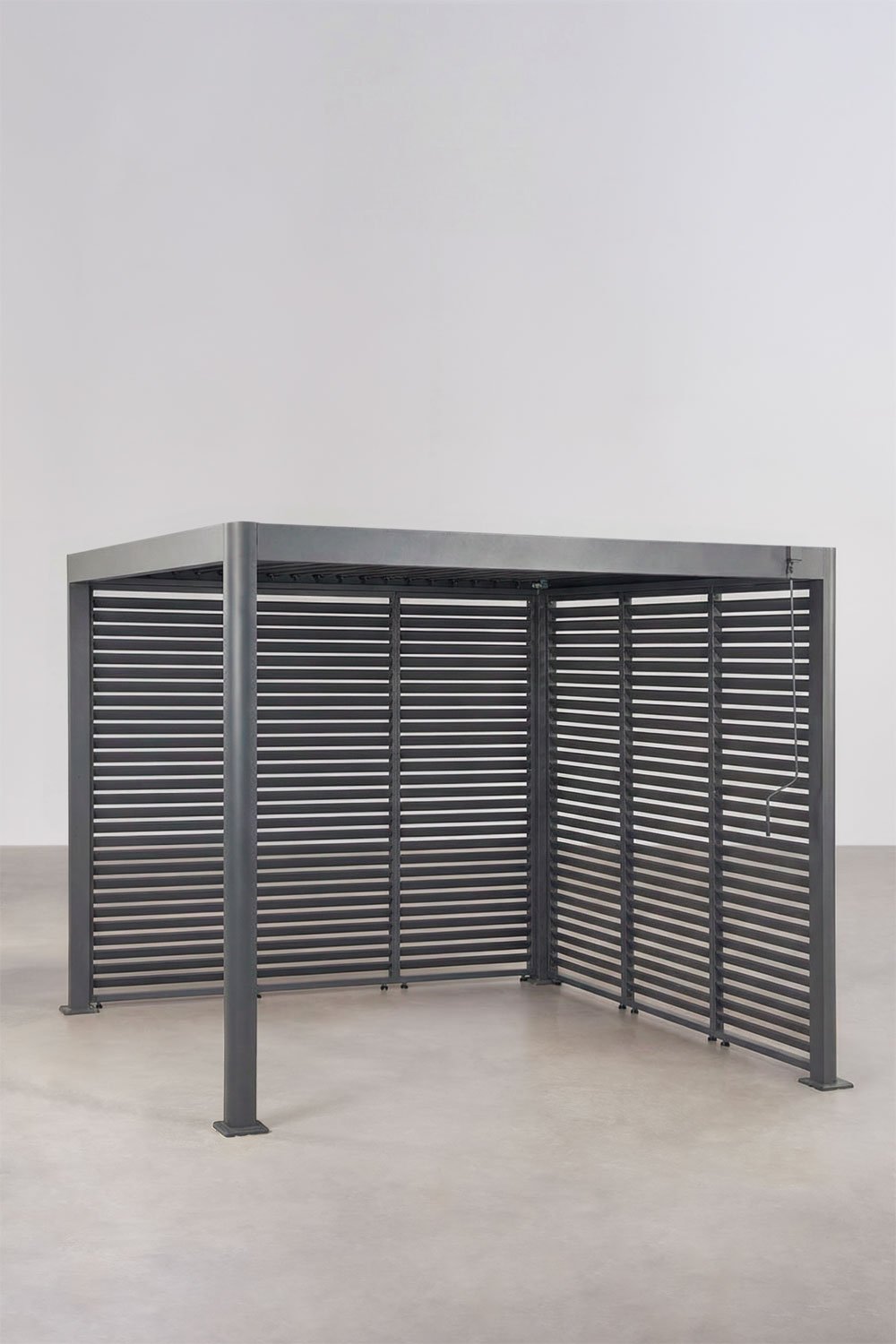 Pérgola bioclimática de lamas con paneles laterales en aluminio Druvia, imagen de galer&iacute;a 1