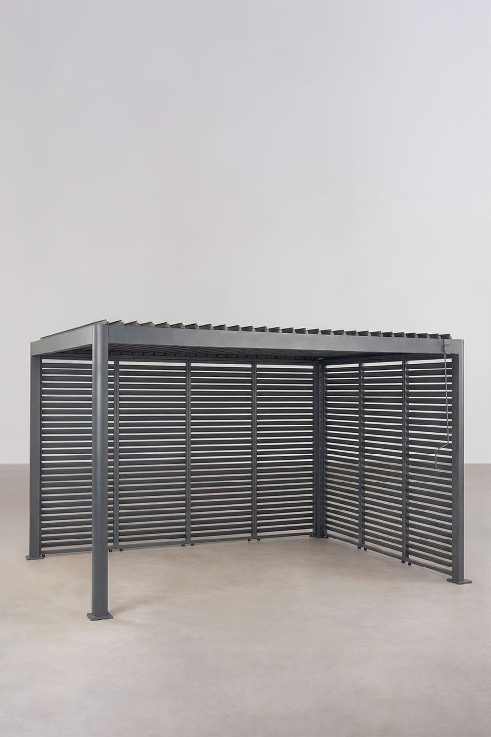 Pérgola bioclimática de aluminio con lamas y paneles laterales Druvia, imagen de galer&iacute;a 5