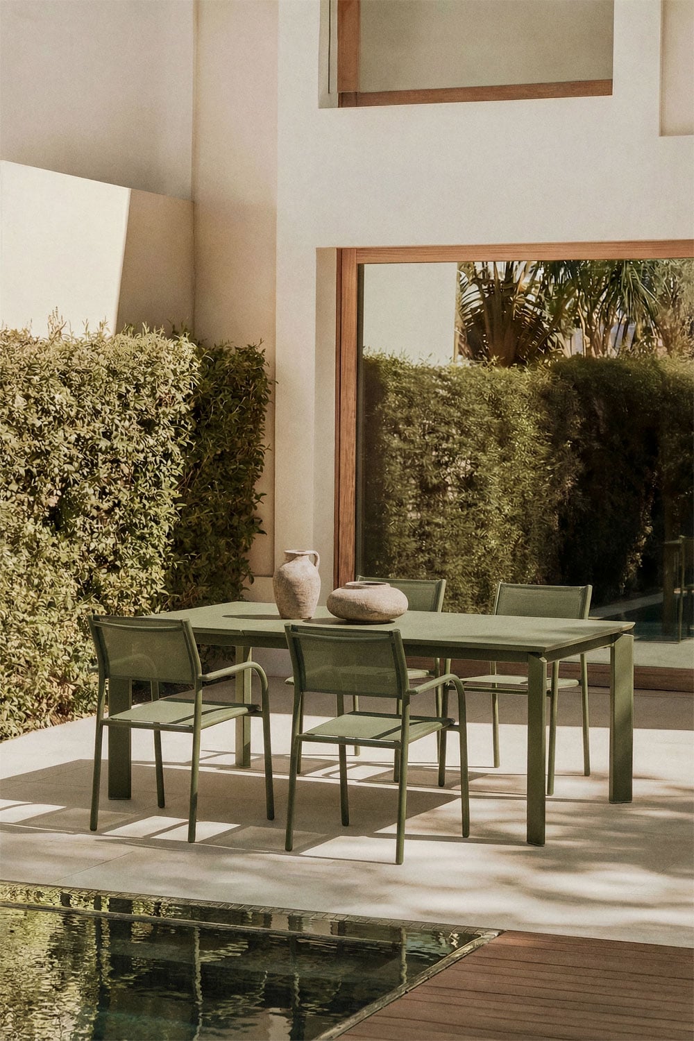 Mesa de jardín rectangular 180-240-300x100 cm extensible en aluminio Milenca , imagen de galer&iacute;a 1