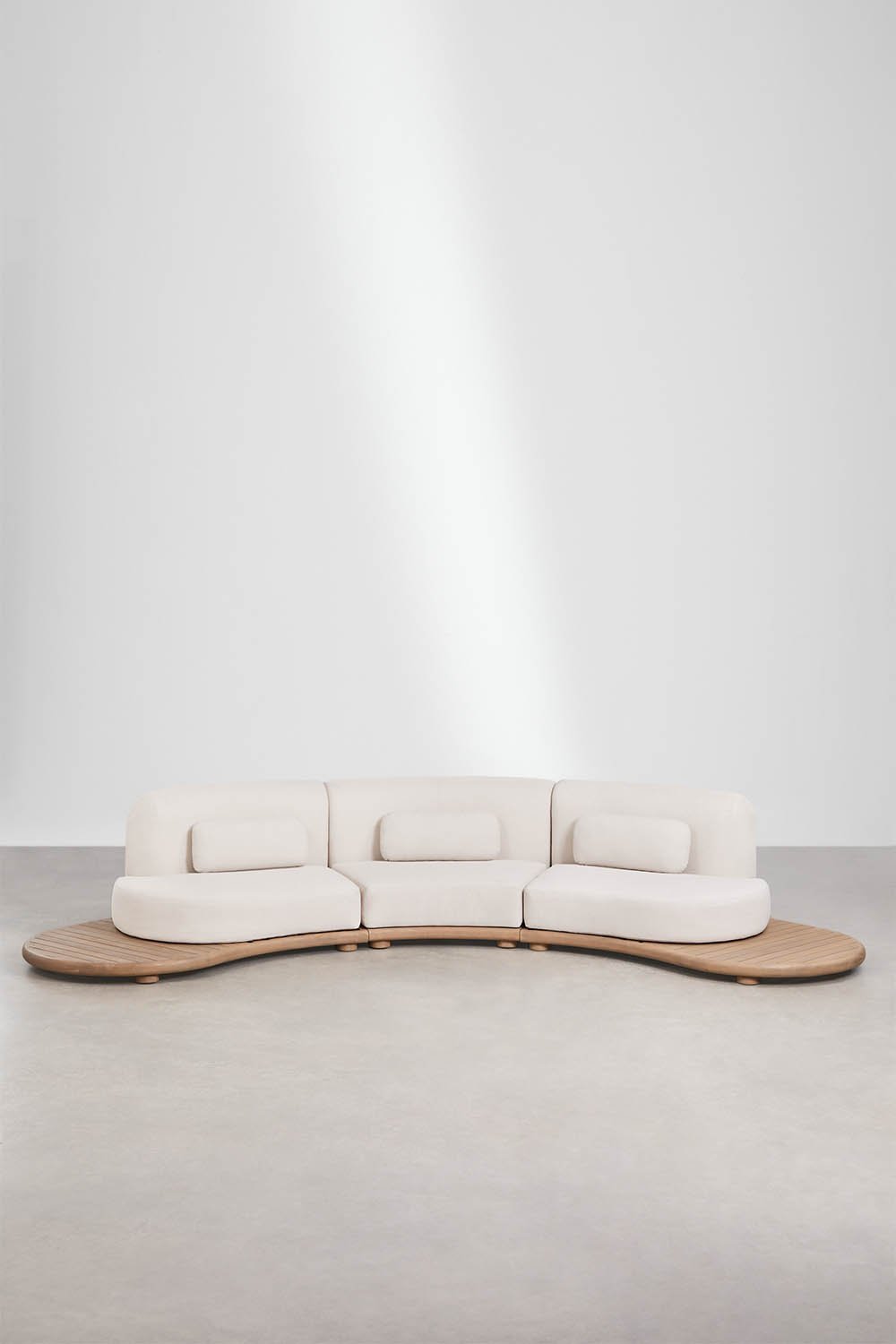 Sofá modular en U de jardín de 3 piezas en madera de acacia Gerard , imagen de galer&iacute;a 3