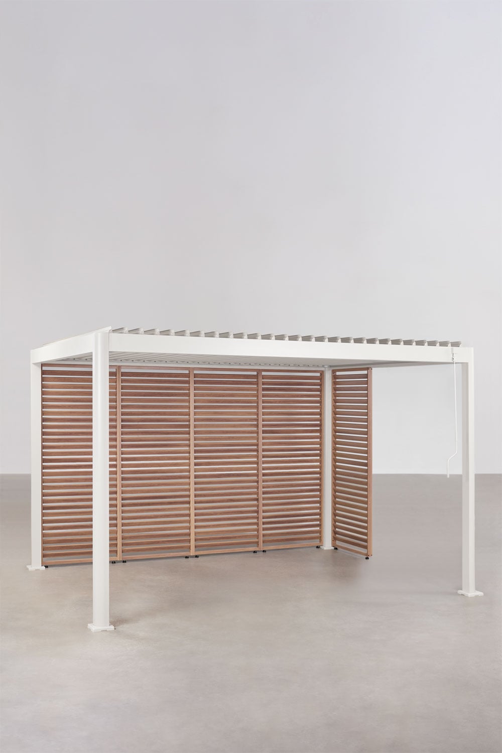 Pérgola bioclimática de aluminio con lamas y paneles Druvia, imagen de galer&iacute;a 1