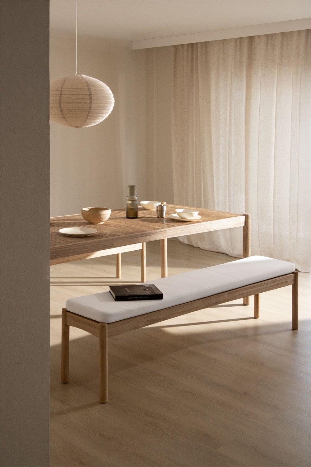 Banco 180 cm en madera de acacia Karvia, imagen de galer&iacute;a 7