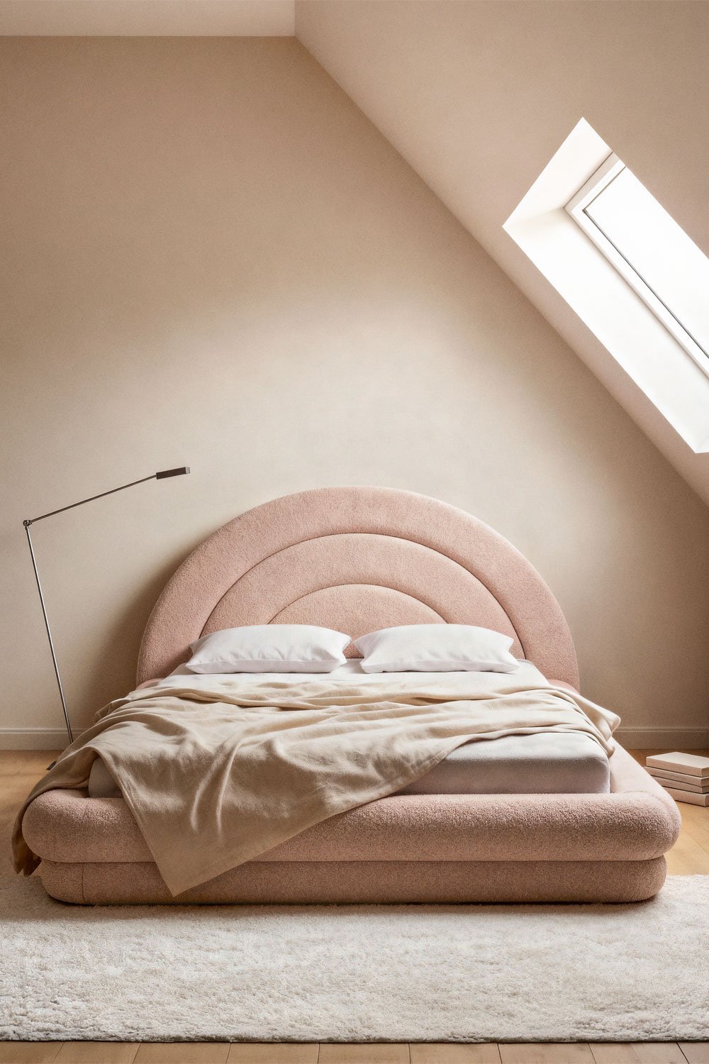 Cama con canapé abatible en tela bouclé Borzensi  , imagen de galer&iacute;a 1