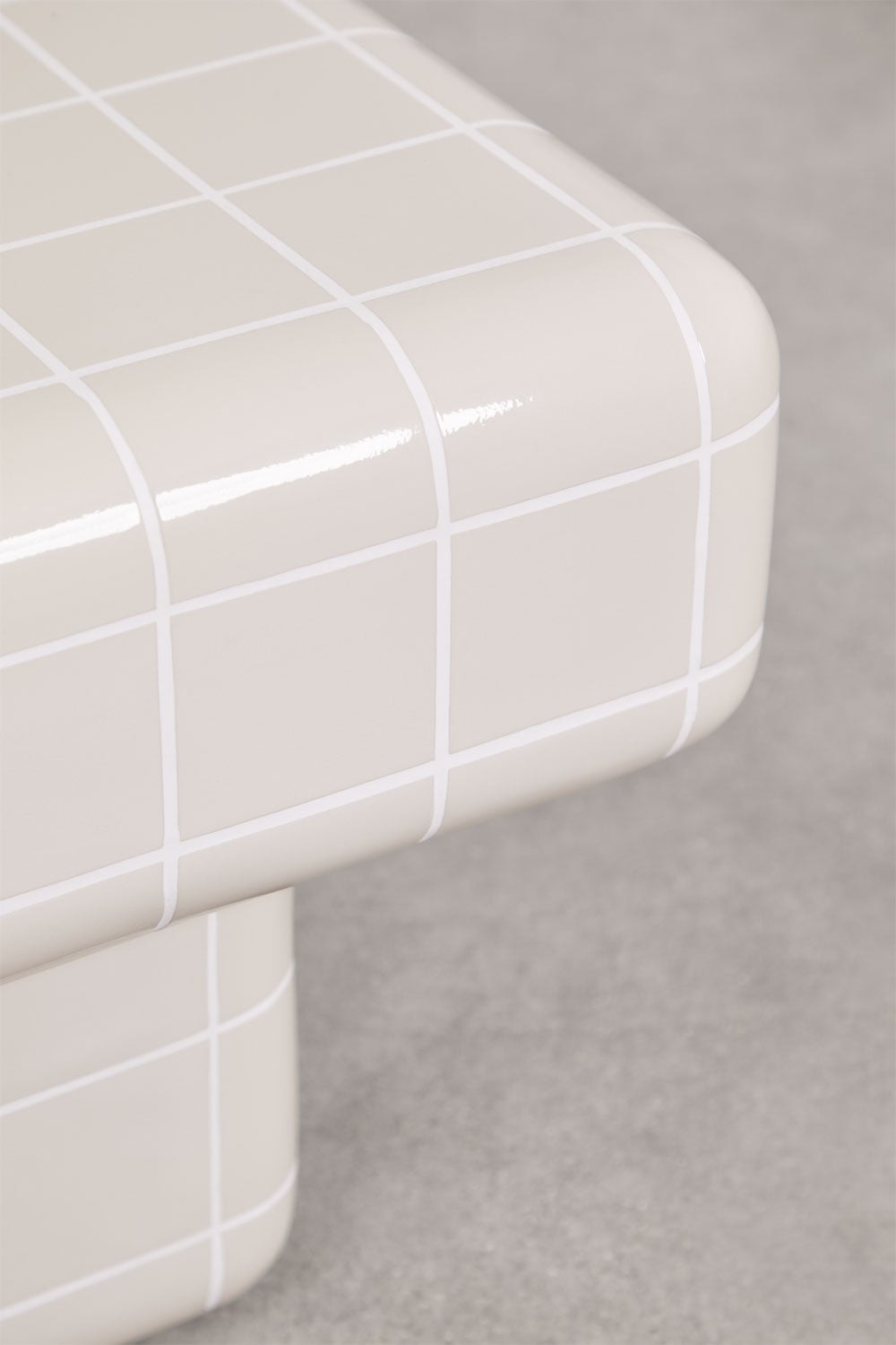 Mesa de centro rectangular en cemento look azulejo Eleonor, imagen de galer&iacute;a 3