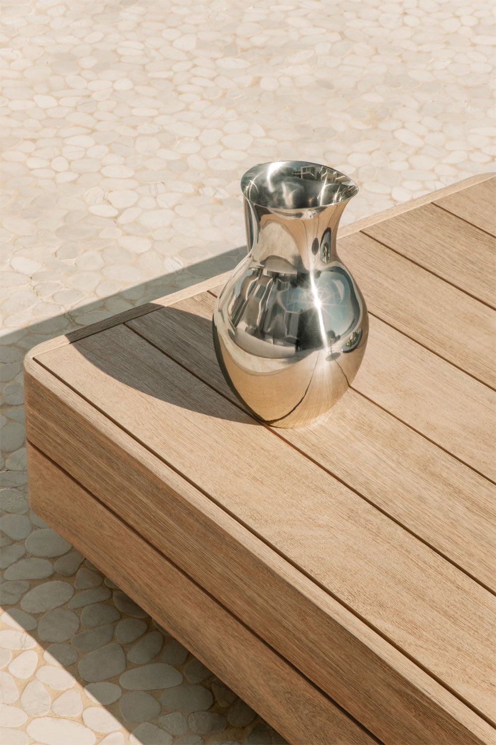 Mesa de centro para jardín rectangular 130x75 cm en madera de acacia Verona, imagen de galer&iacute;a 2