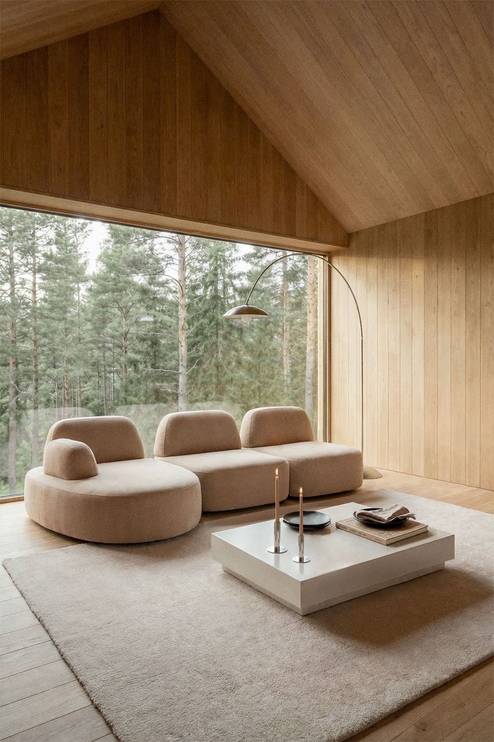 Sofá modular chaise longue izquierdo de 3 piezas tapizado Giorgia, imagen de galer&iacute;a 1