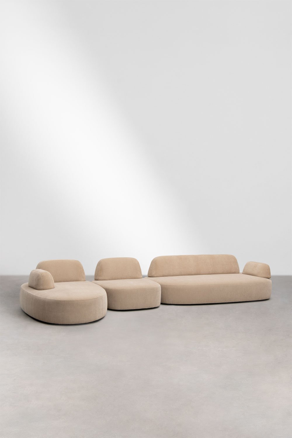 Sofá modular chaise longue izquierdo de 3 piezas con módulo esquinero tapizado Giorgia , imagen de galer&iacute;a 3