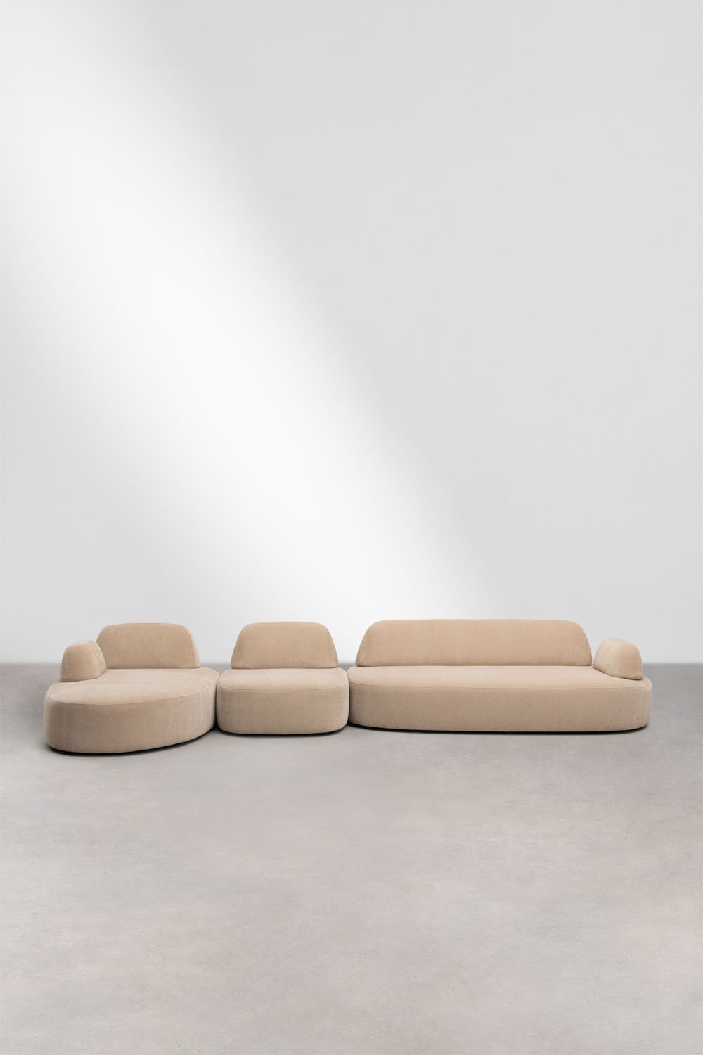 Sofá modular chaise longue izquierdo de 3 piezas con módulo esquinero tapizado Giorgia , imagen de galer&iacute;a 5