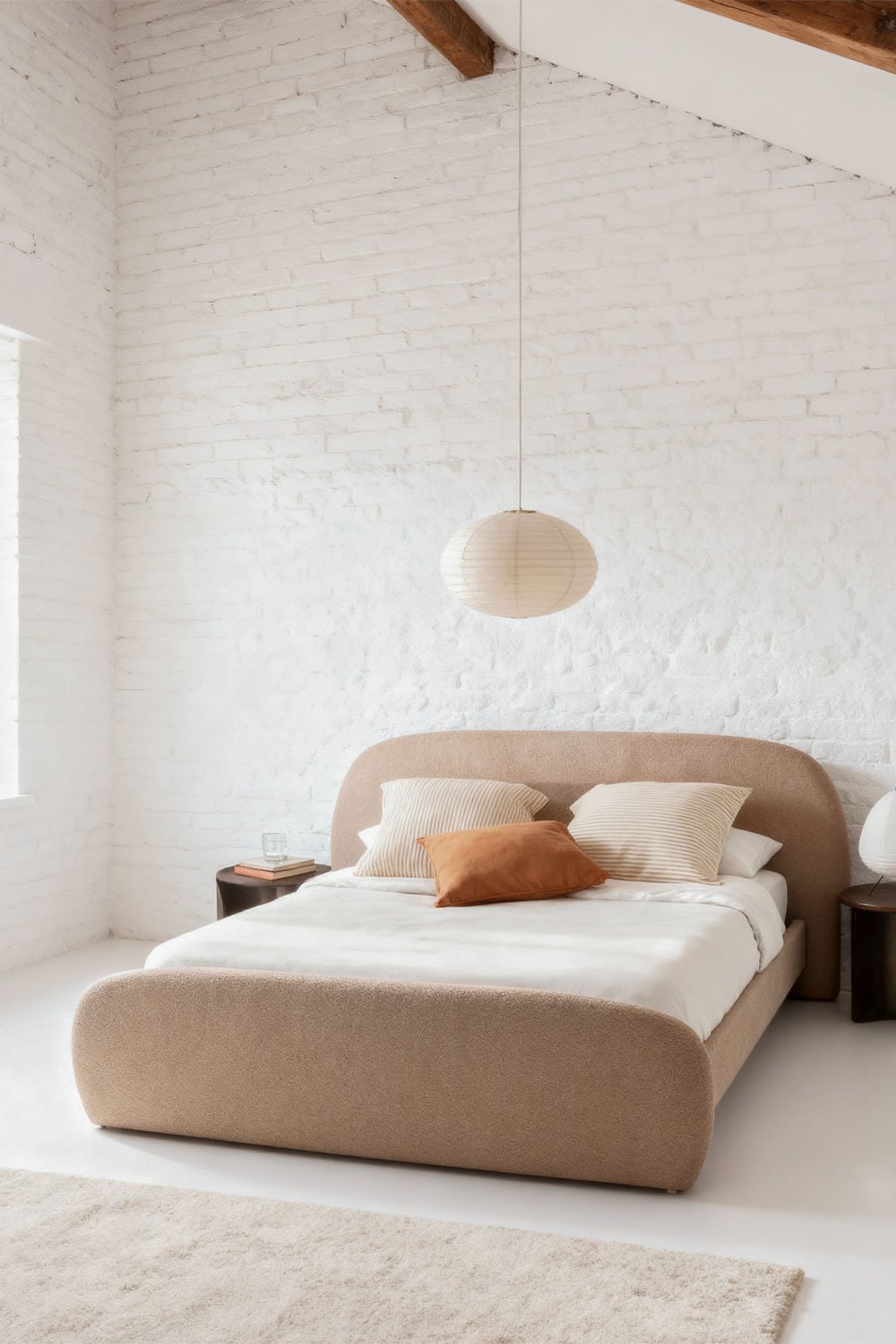 Cama en tela bouclé Brunel , imagen de galer&iacute;a 1