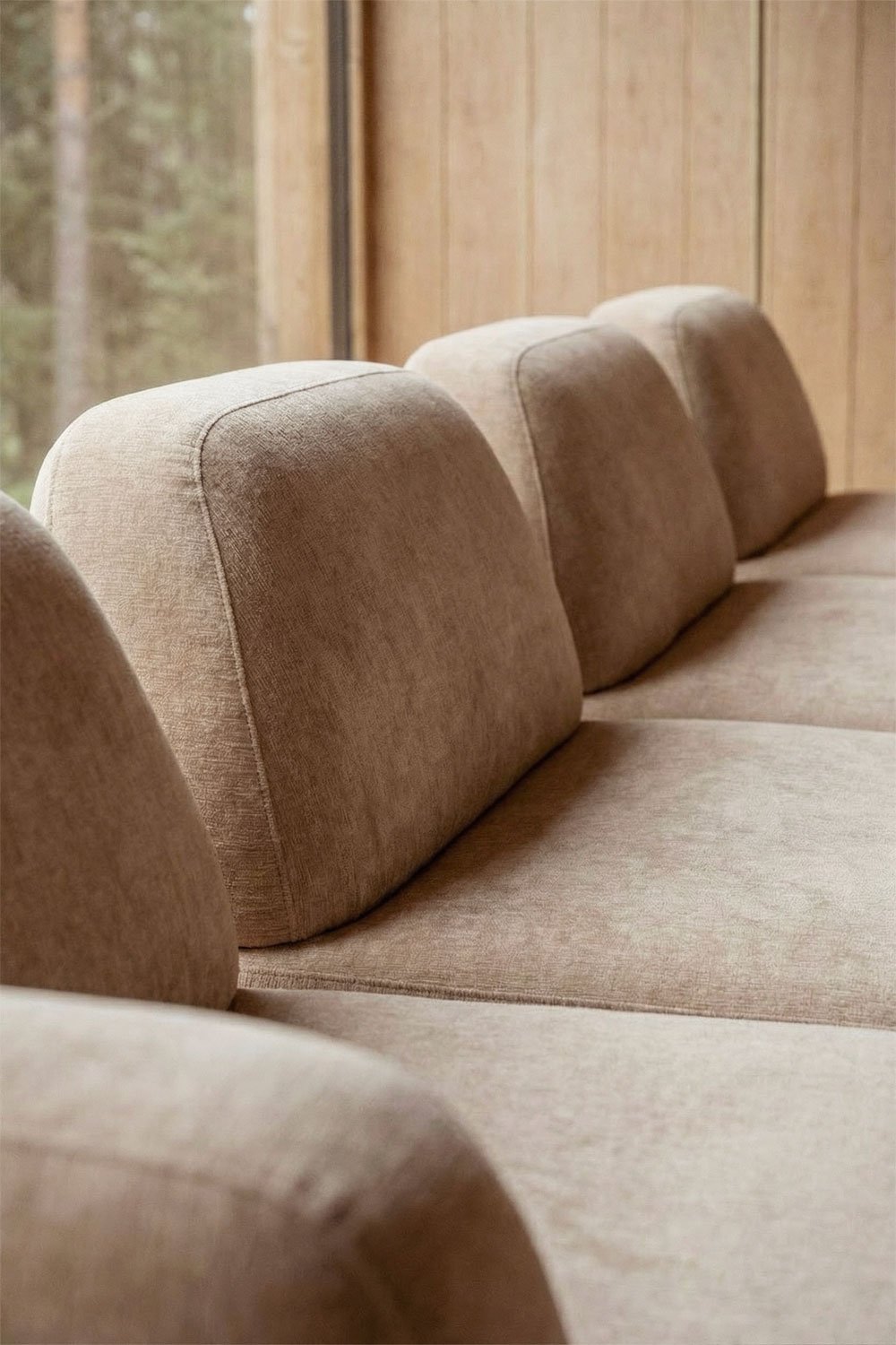 Sofá modular chaise longue izquierdo de 4 piezas y puff tapizado Giorgia , imagen de galer&iacute;a 2