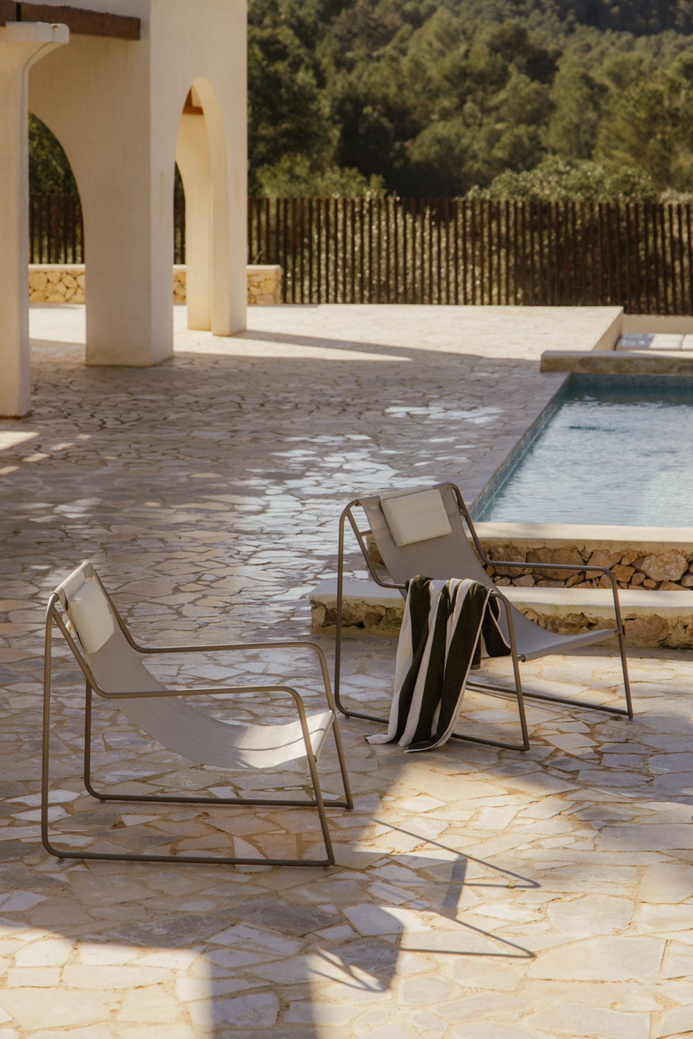 Pack de 2 hamacas con reposabrazos en acero con cojín Lorvian, imagen de galer&iacute;a 1