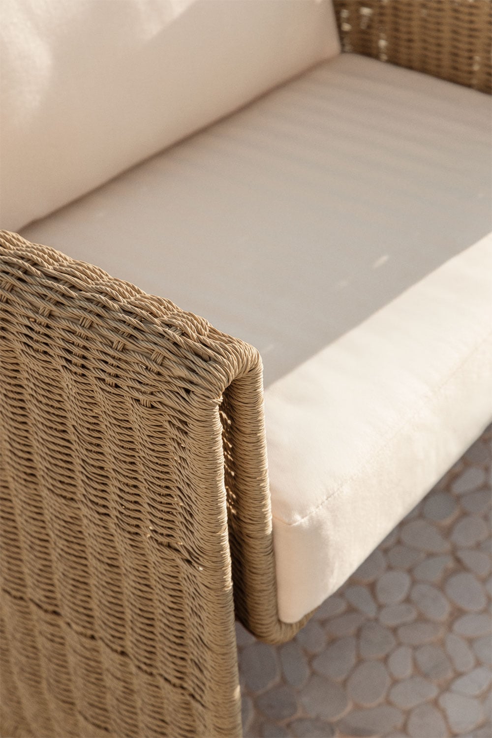 Pack de 2 sillones de jardín en acero y mimbre sintético Lina, imagen de galer&iacute;a 2