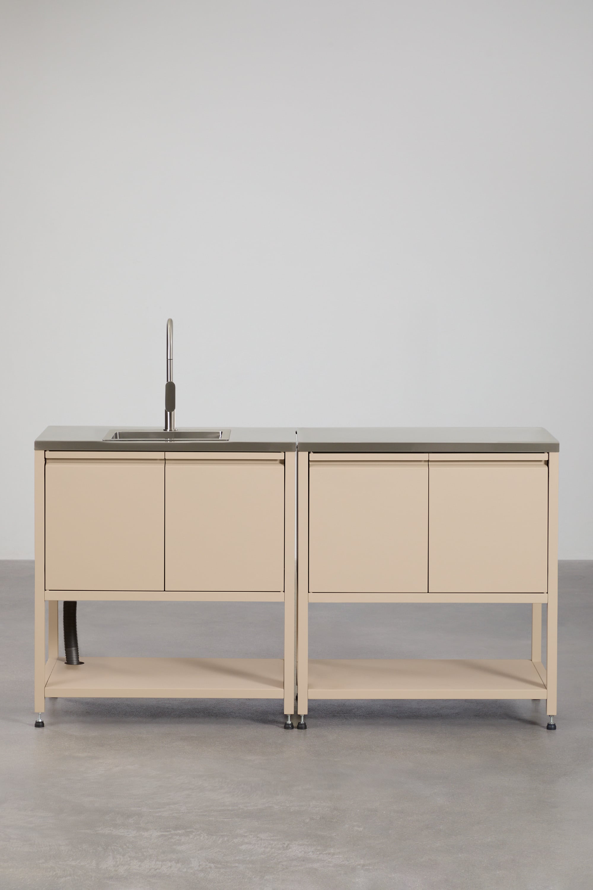 Cocina modular de exterior de 2 piezas con fregadero y almacenaje en acero Savona, imagen de galer&iacute;a 1