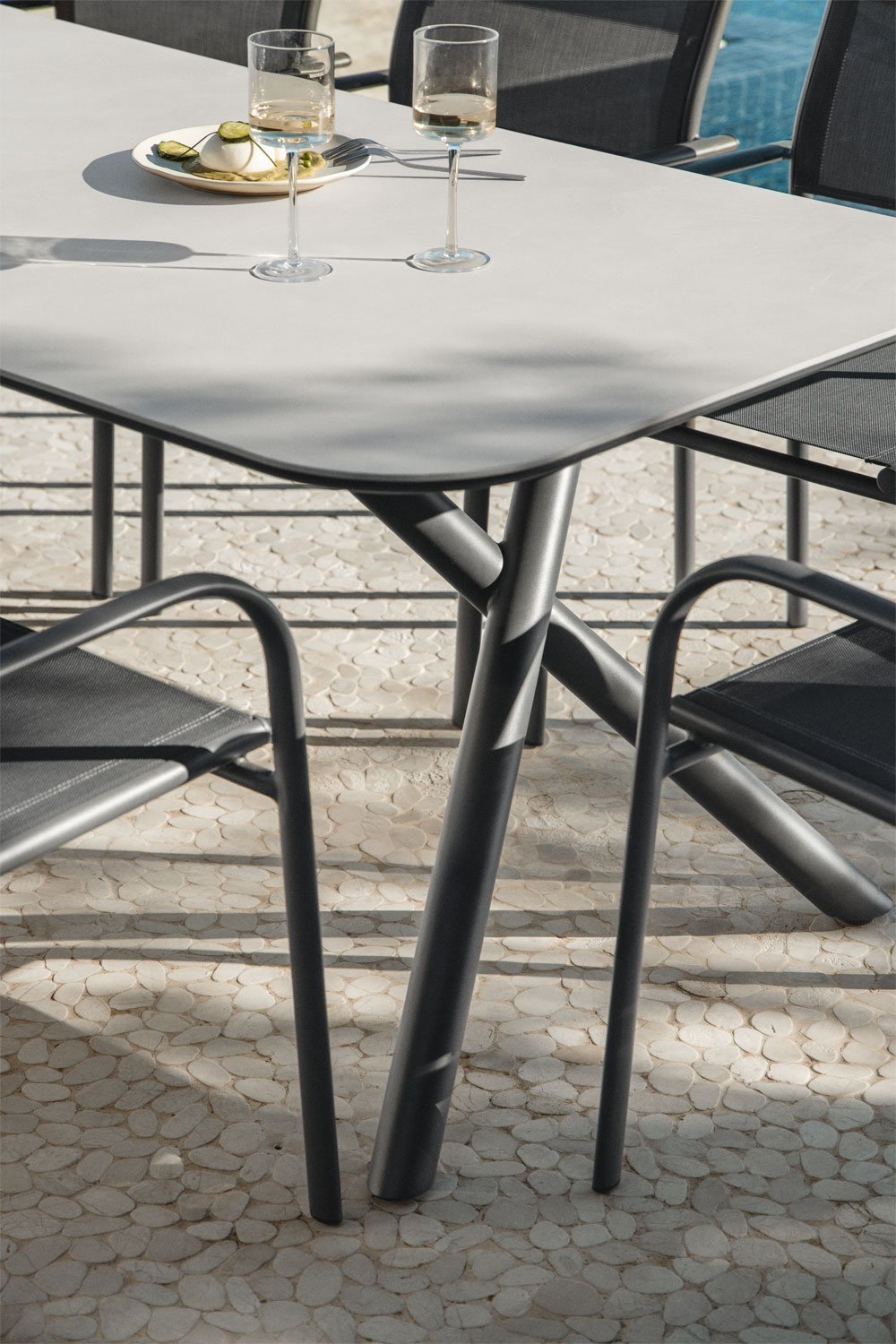 Mesa de jardín rectangular 200x95 cm en aluminio Brinela , imagen de galer&iacute;a 2