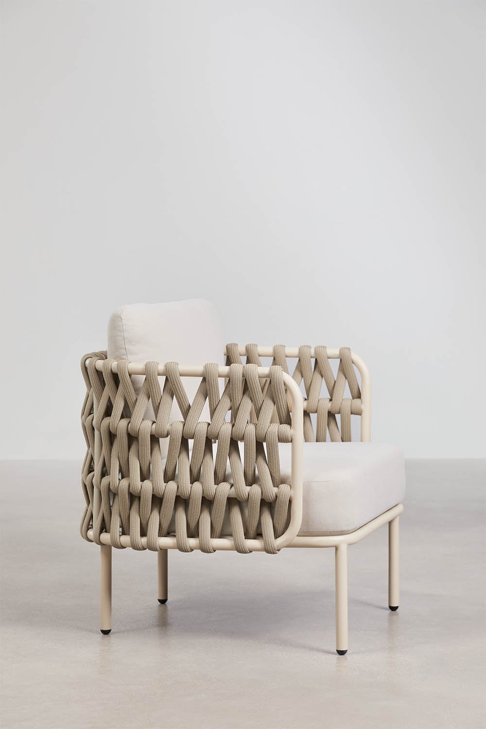 Pack de 2 sillones de jardín en aluminio y cuerda trenzada Tevary, imagen de galer&iacute;a 6