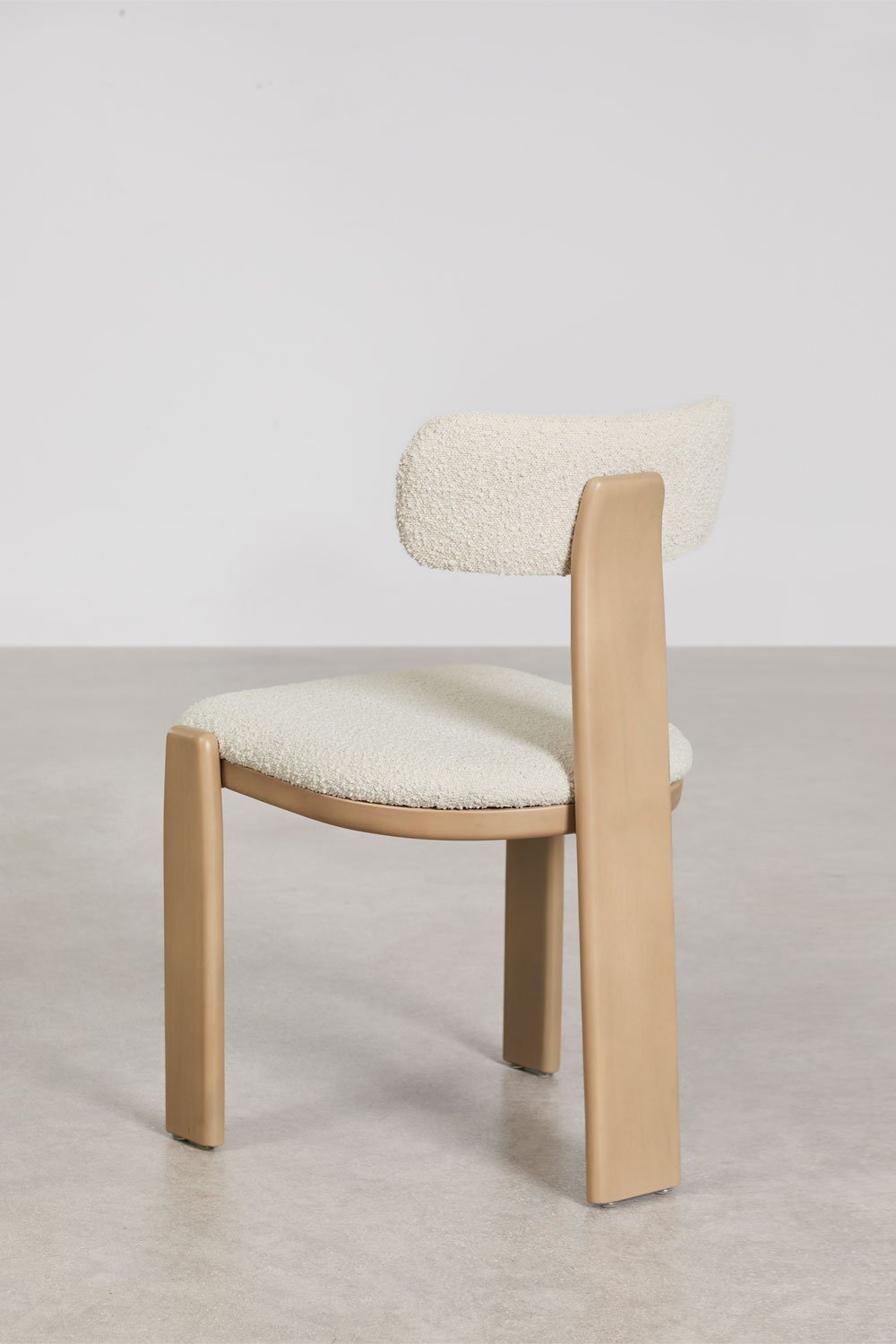 Silla de jardin en madera de acacia y tela bouclé Malta, imagen de galer&iacute;a 3