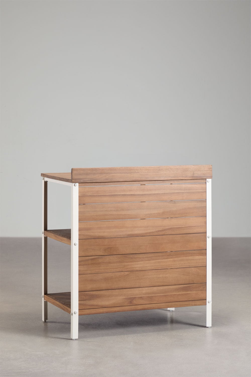 Módulo de almacenaje con estantes para cocina modular de exterior en madera de acacia y aluminio Reggie, imagen de galer&iacute;a 5