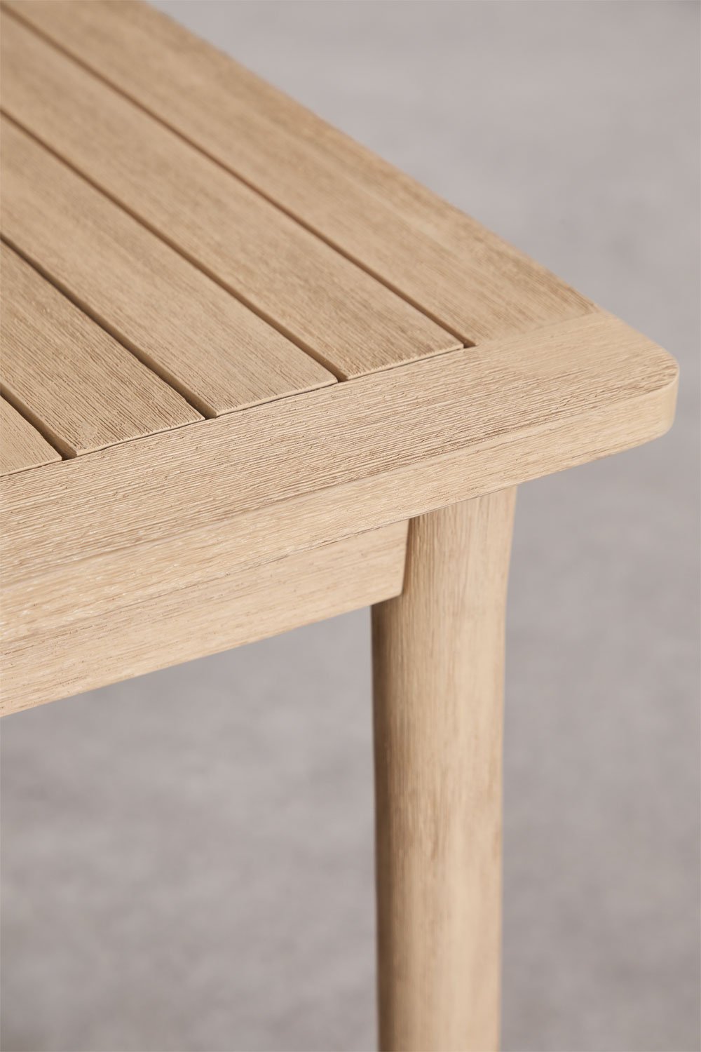 Set de mesa 100-160x100 cm extensible Karvia y 6 sillas de comedor en madera de acacia y cuerda trenzada Capri , imagen de galer&iacute;a 4