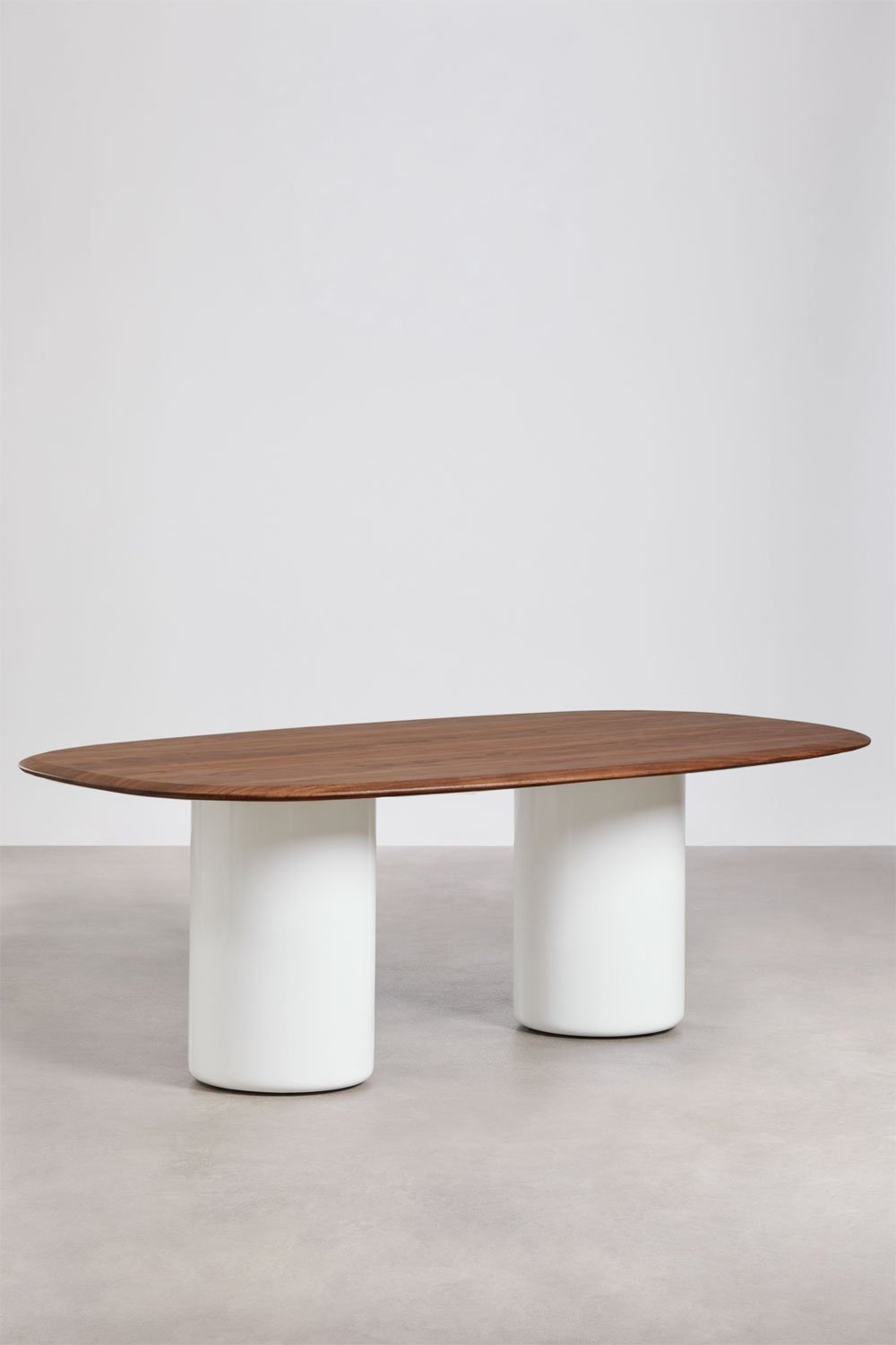 Mesa de comedor ovalada en MDF y cemento Lysander, imagen de galer&iacute;a 1