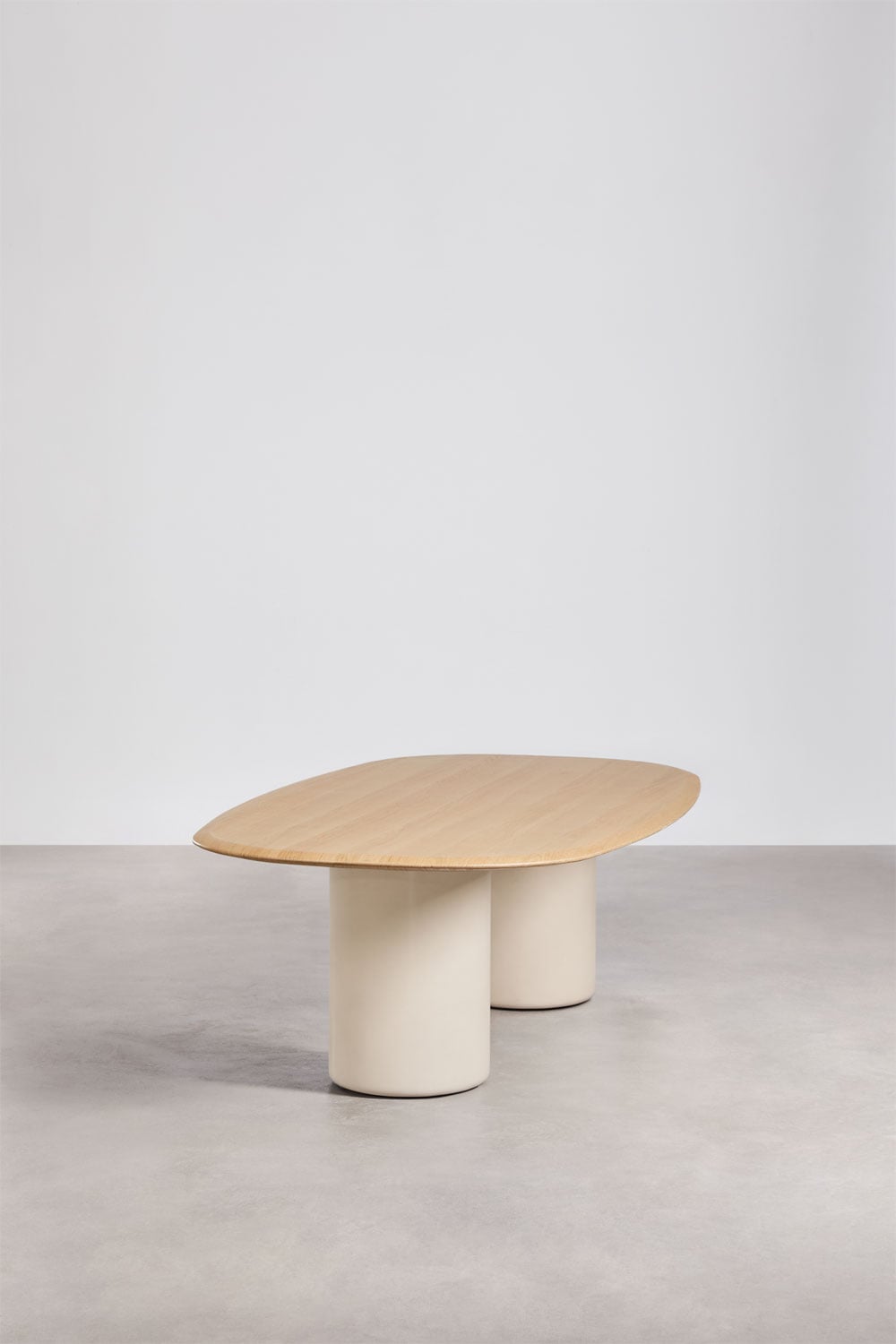 Mesa de comedor ovalada en MDF y cemento Lysander, imagen de galer&iacute;a 2