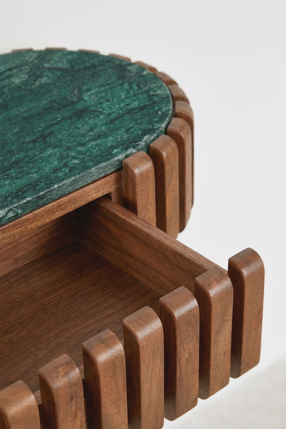 Consola recibidor de pared 90x40 cm en madera de mango y piedra natural Bytum, imagen de galer&iacute;a 5