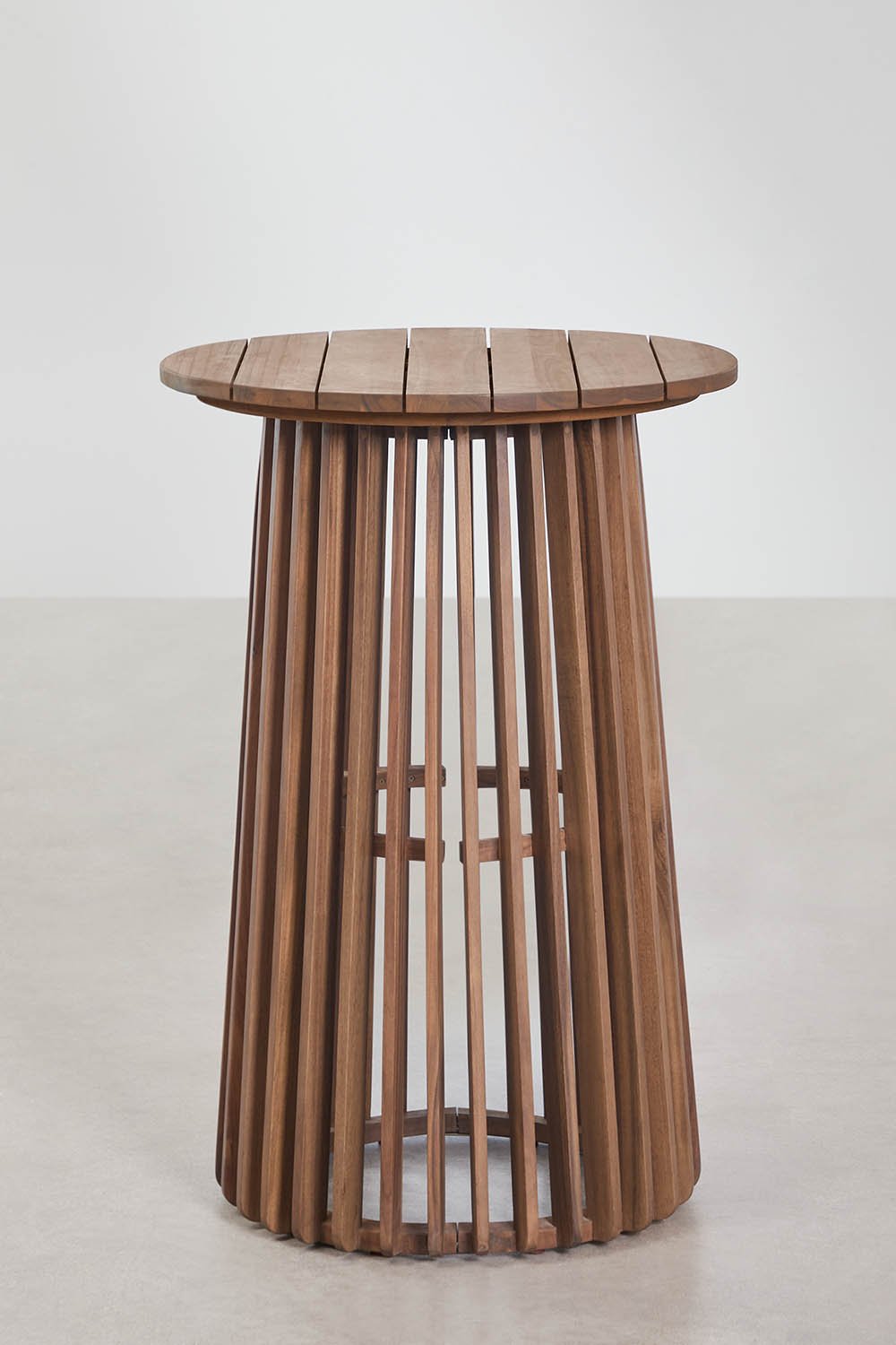 Mesa alta de jardín redonda Ø70 cm en madera de acacia Mura    , imagen de galer&iacute;a 1