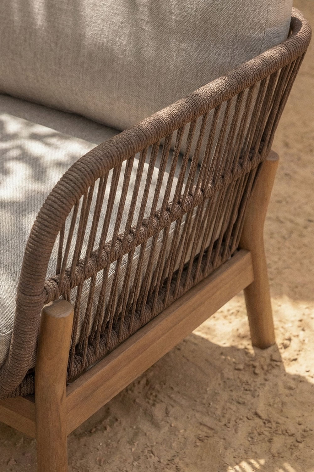 Pack de 2 sillones de jardín en madera de acacia y cuerda trenzada Karvia , imagen de galer&iacute;a 2