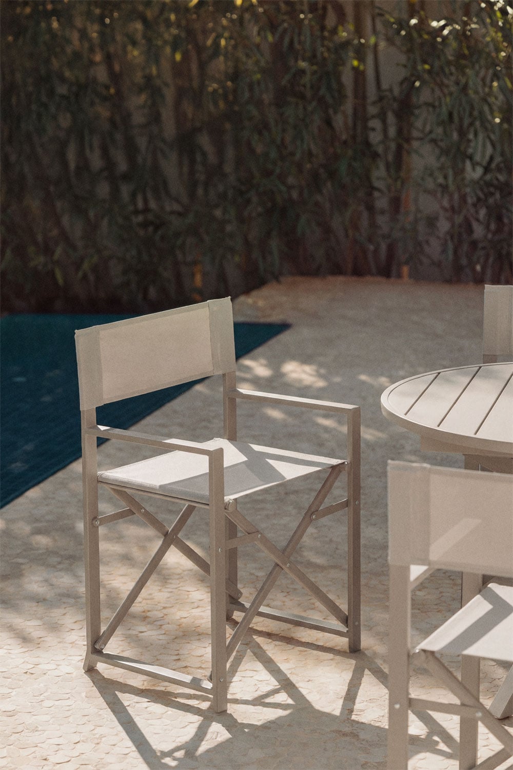 Silla de director plegable de jardín en acero Zurena, imagen de galer&iacute;a 1