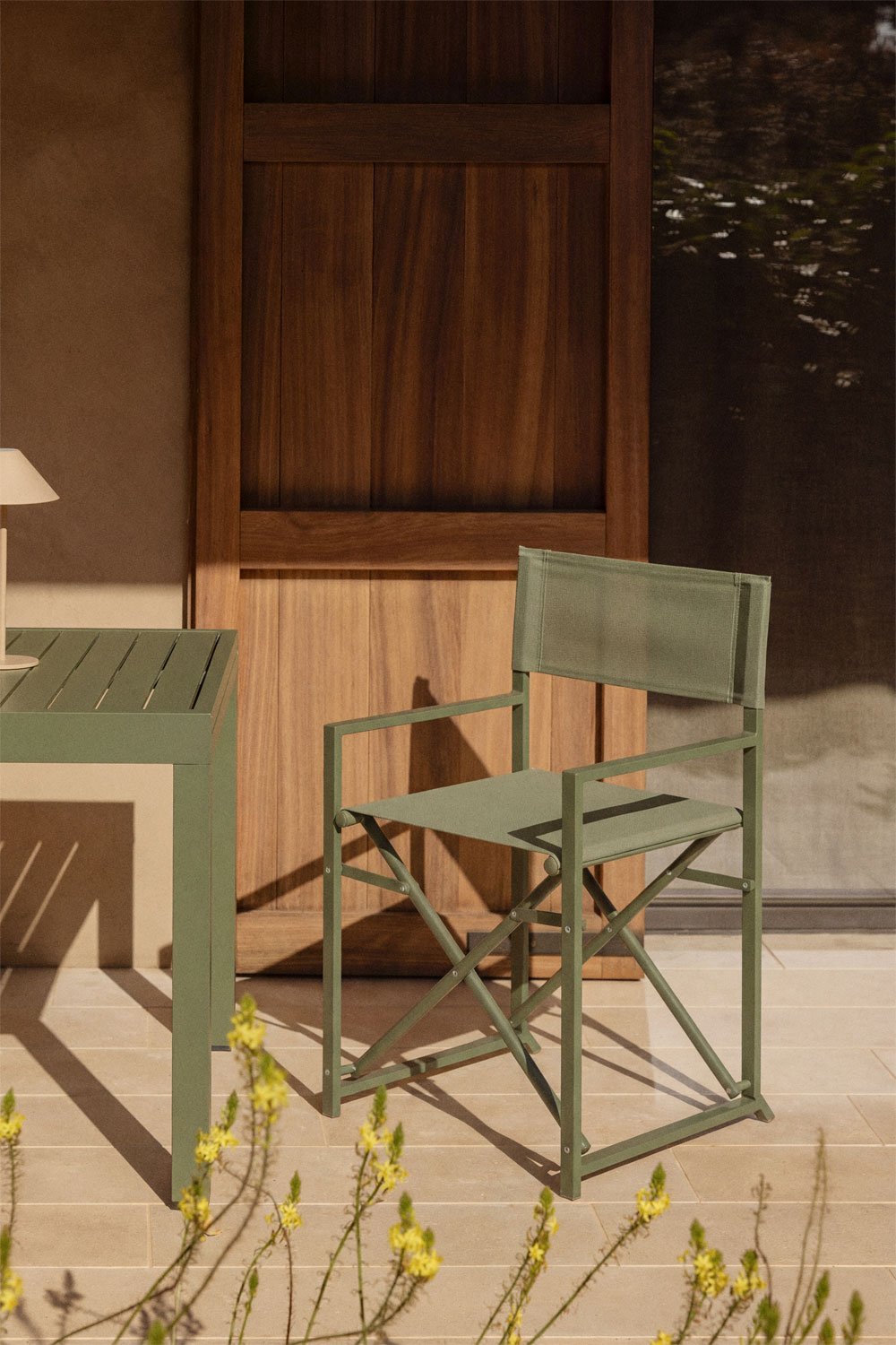 Silla de director plegable de jardín en acero Zurena, imagen de galer&iacute;a 1