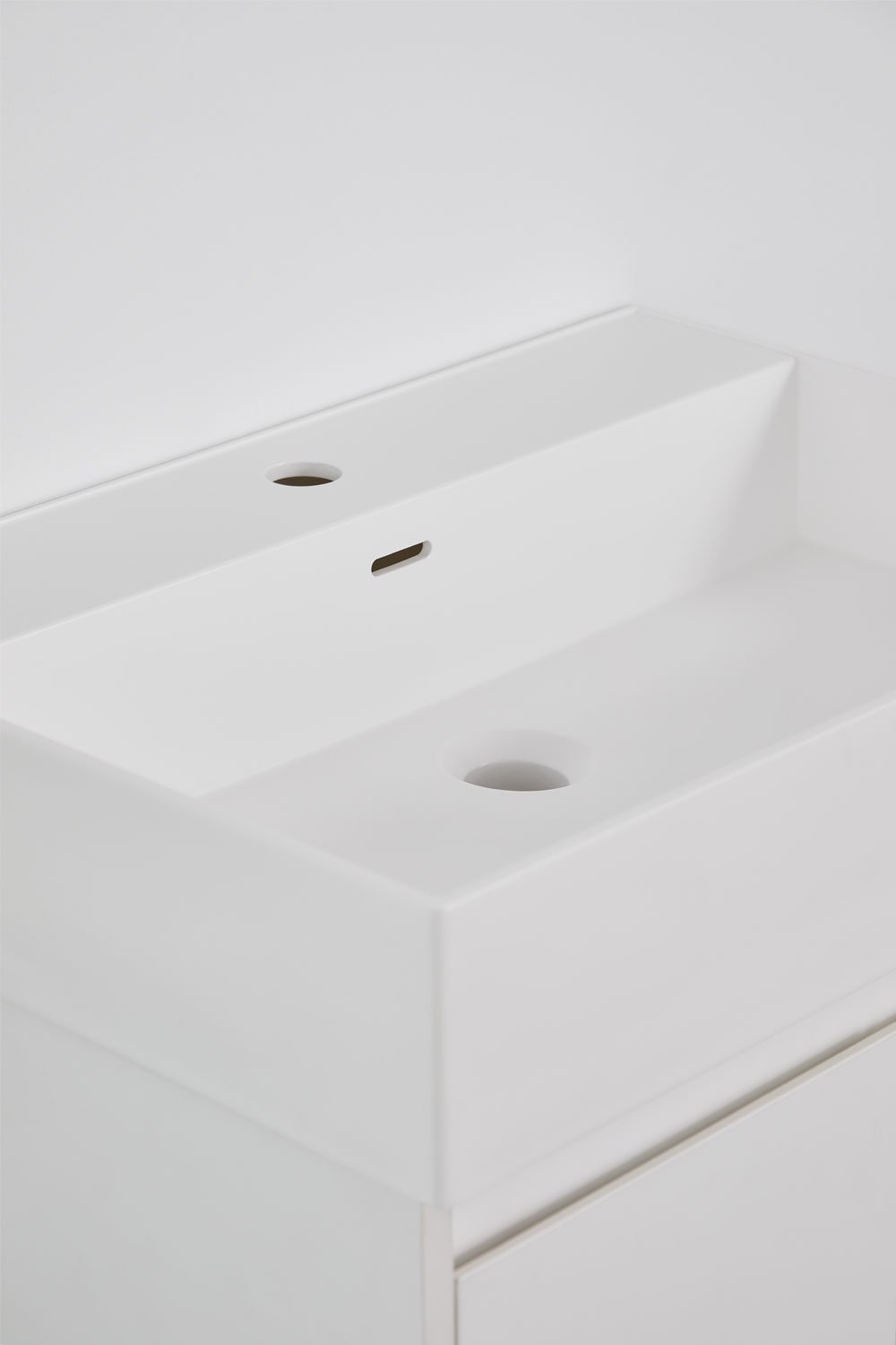 Conjunto de mueble de baño suspendido en madera con lavabo integrado Genevie, imagen de galer&iacute;a 4