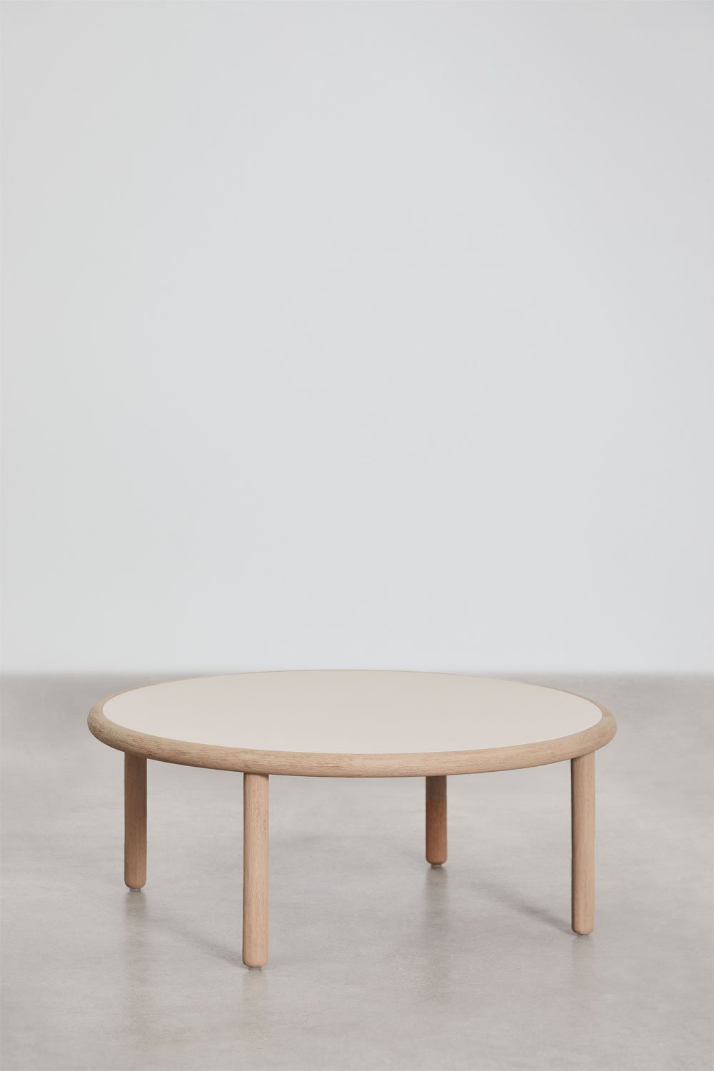 Conjunto de salón con sofá de 3 plazas, 2 sillones y 2 mesas de centro redondas en madera de acacia Olivia, imagen de galer&iacute;a 12