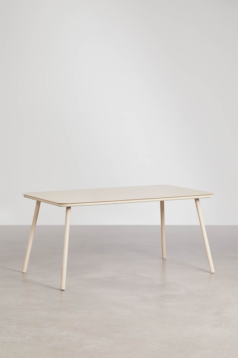 Set de mesa rectangular 160x90 cm y 4 sillas de jardín apilables en cuerda trenzada Arhiza, imagen de galer&iacute;a 2