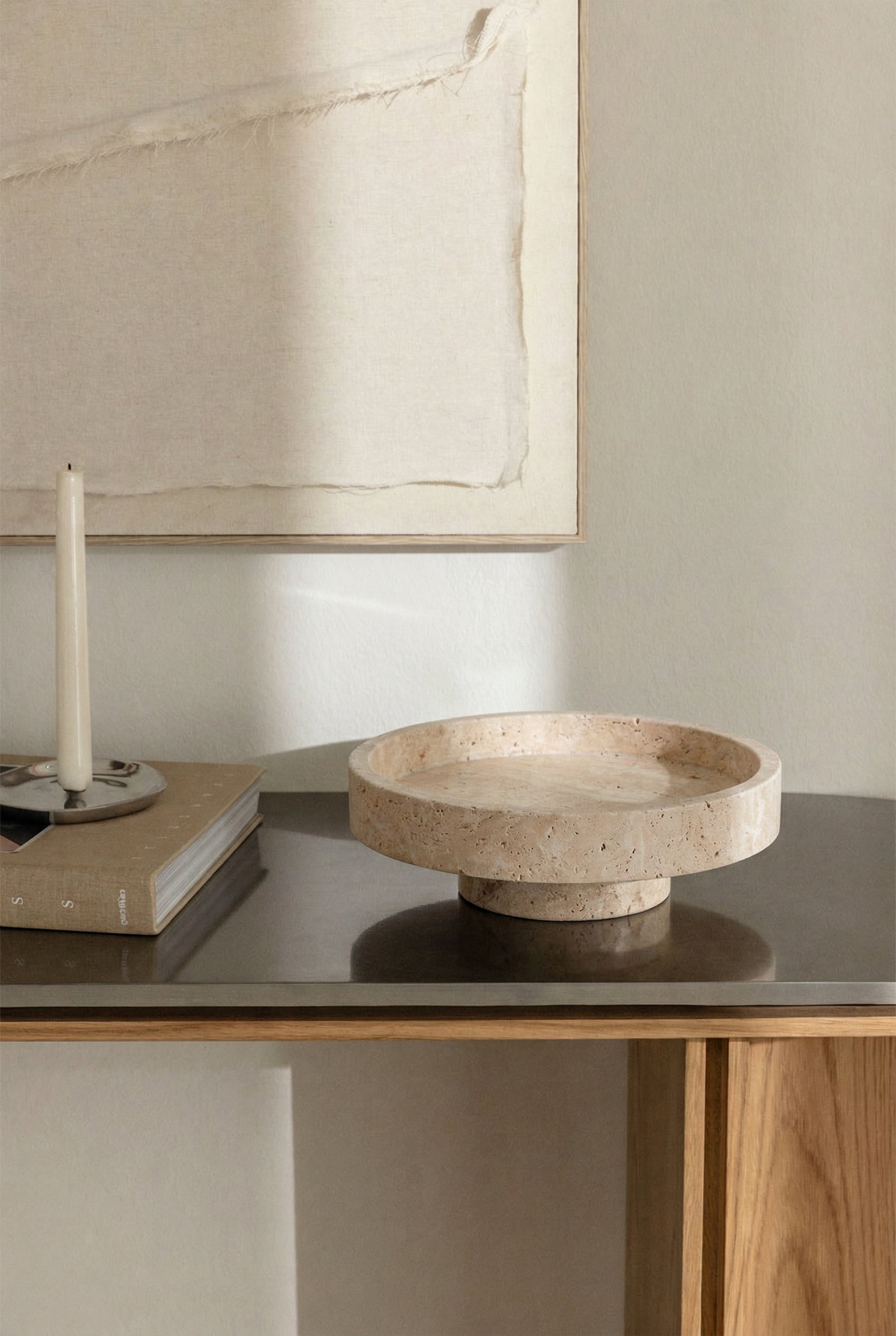 Vaciabolsillos redondo Ø25 cm en piedra natural Kevara, imagen de galer&iacute;a 1