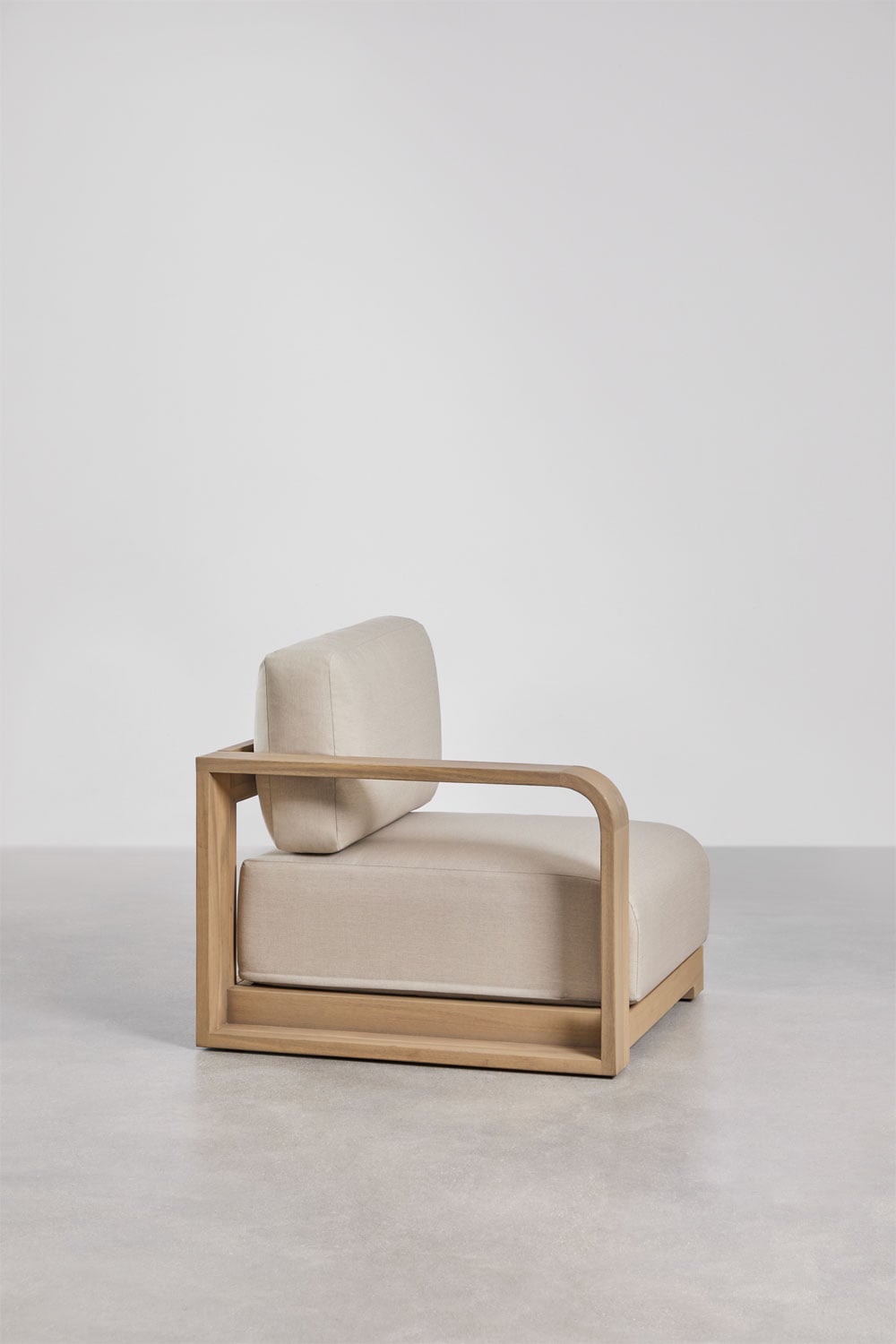 Módulo esquinero izquierdo para sofá modular de jardín en madera de acacia Brivori , imagen de galer&iacute;a 3