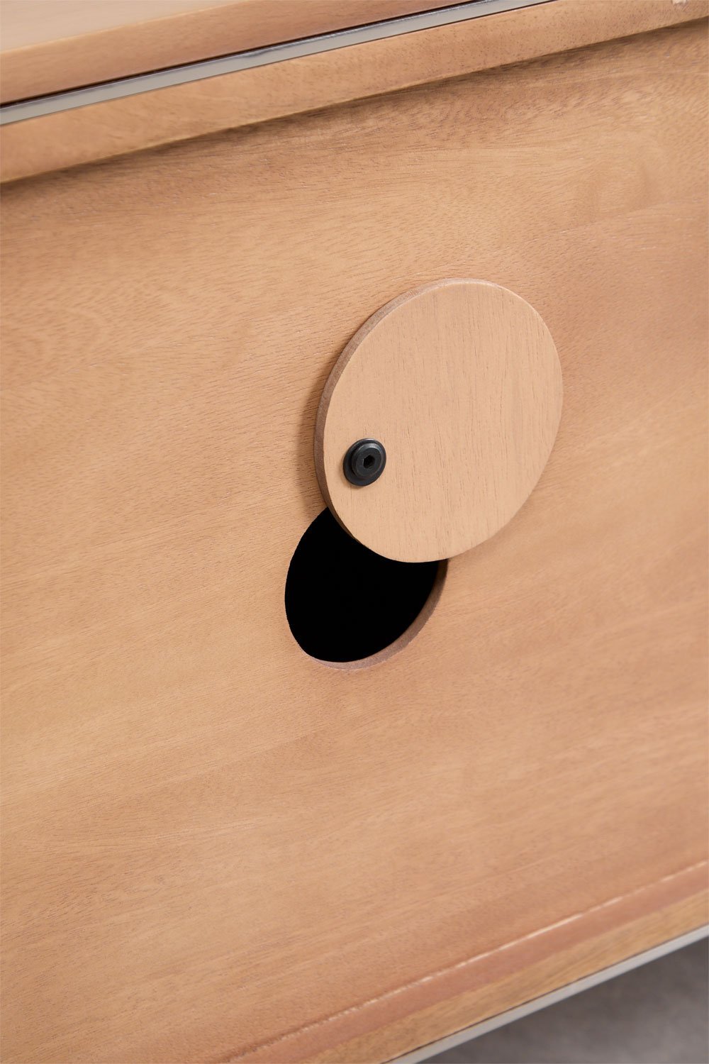 Mueble TV 160x40 cm en madera de mango y acero Osaka, imagen de galer&iacute;a 9