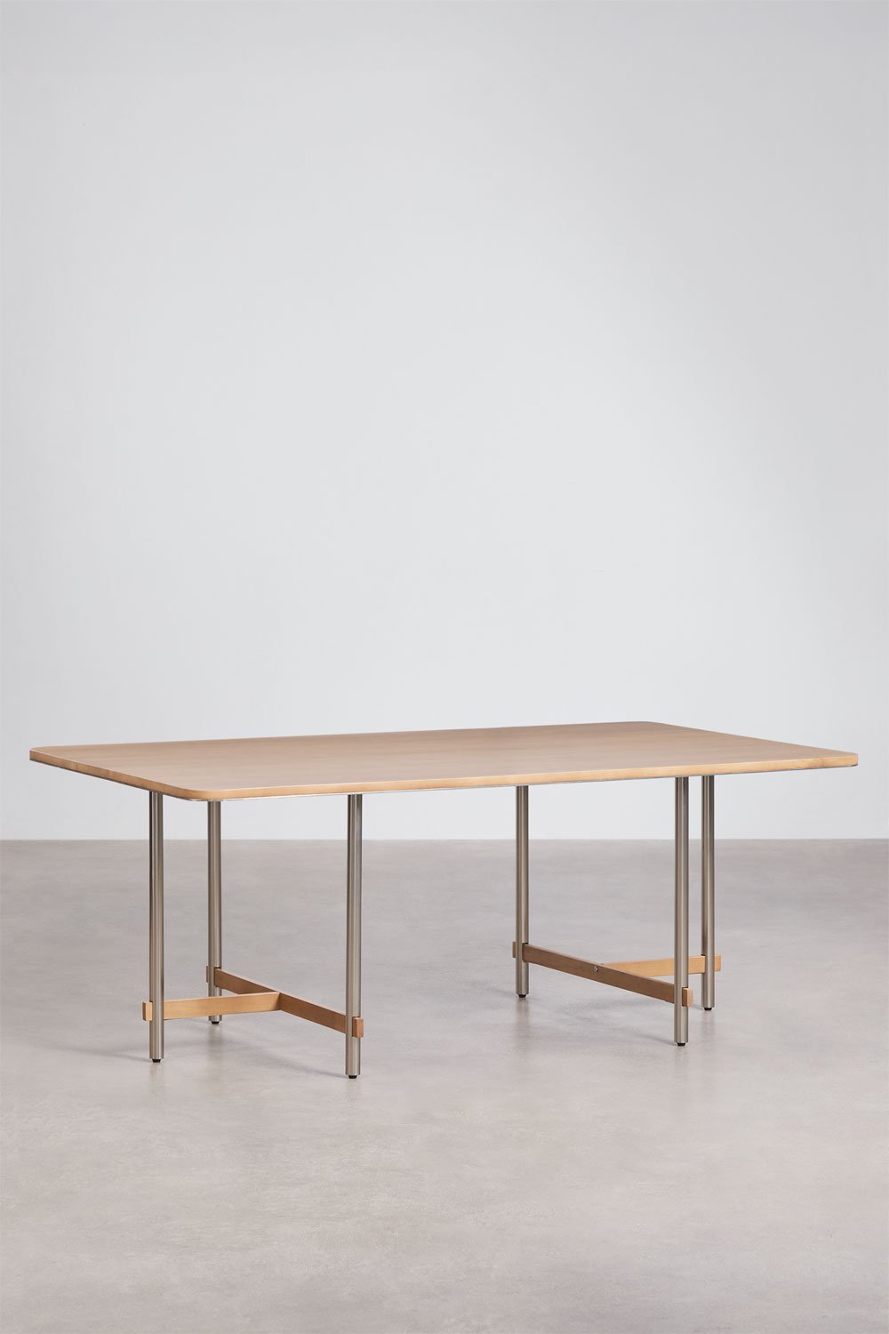 Mesa de comedor rectangular en madera de mango y acero Osaka, imagen de galer&iacute;a 3