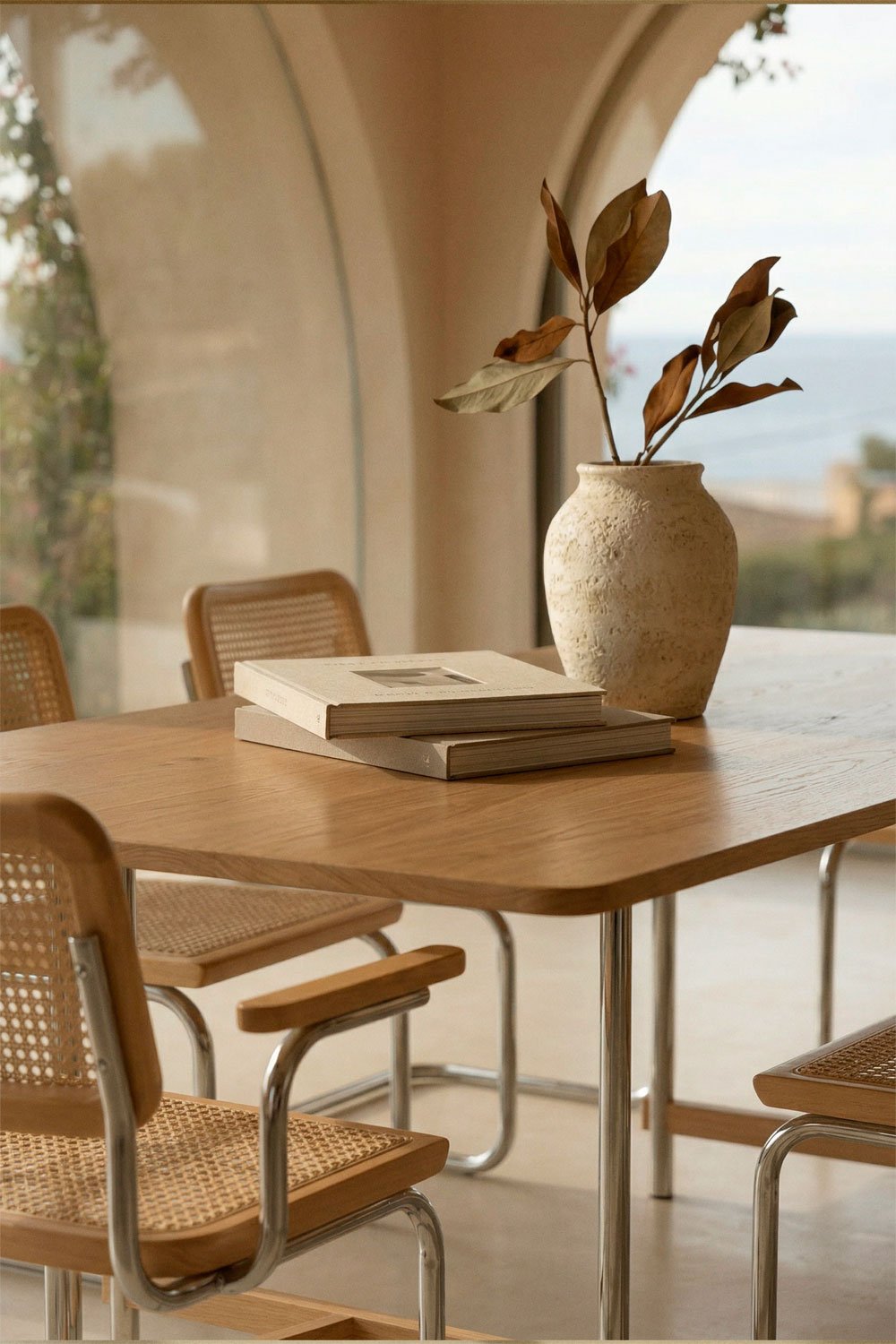 Mesa de comedor rectangular en madera de mango y acero Osaka, imagen de galer&iacute;a 2