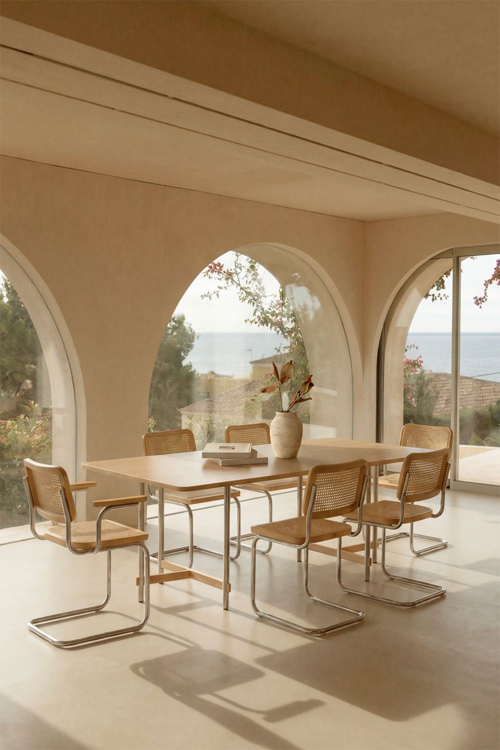 Mesa de comedor rectangular en madera de mango y acero Osaka, imagen de galer&iacute;a 1