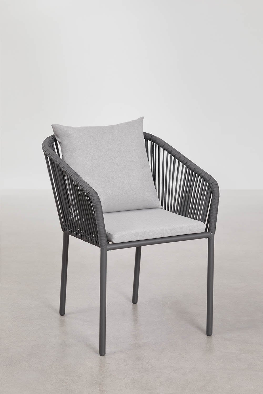 Pack de 2 sillas de comedor con reposabrazos en cuerda trenzada Arhiza Classic, imagen de galer&iacute;a 1