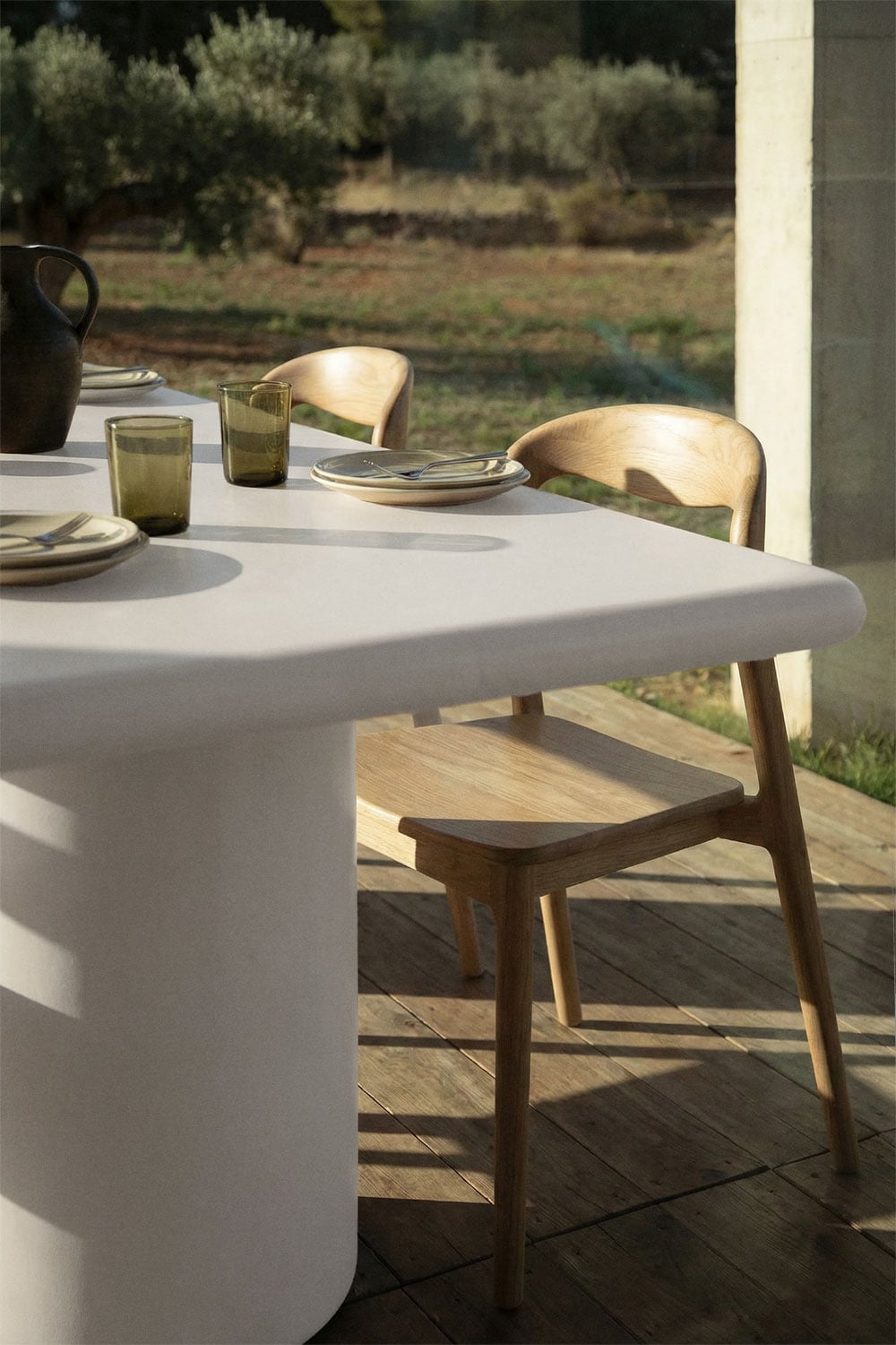 Mesa de jardín rectangular 220x100 cm en cemento Namara, imagen de galer&iacute;a 2