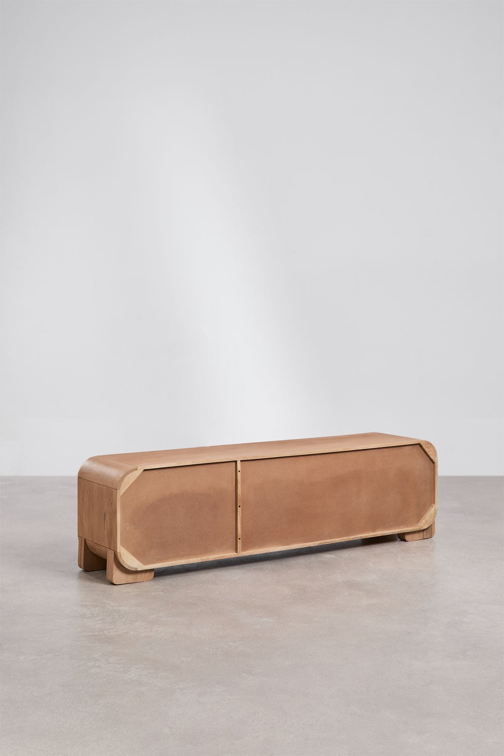 Mueble TV 180x45 cm en madera de mango y travertino Kivalina, imagen de galer&iacute;a 6