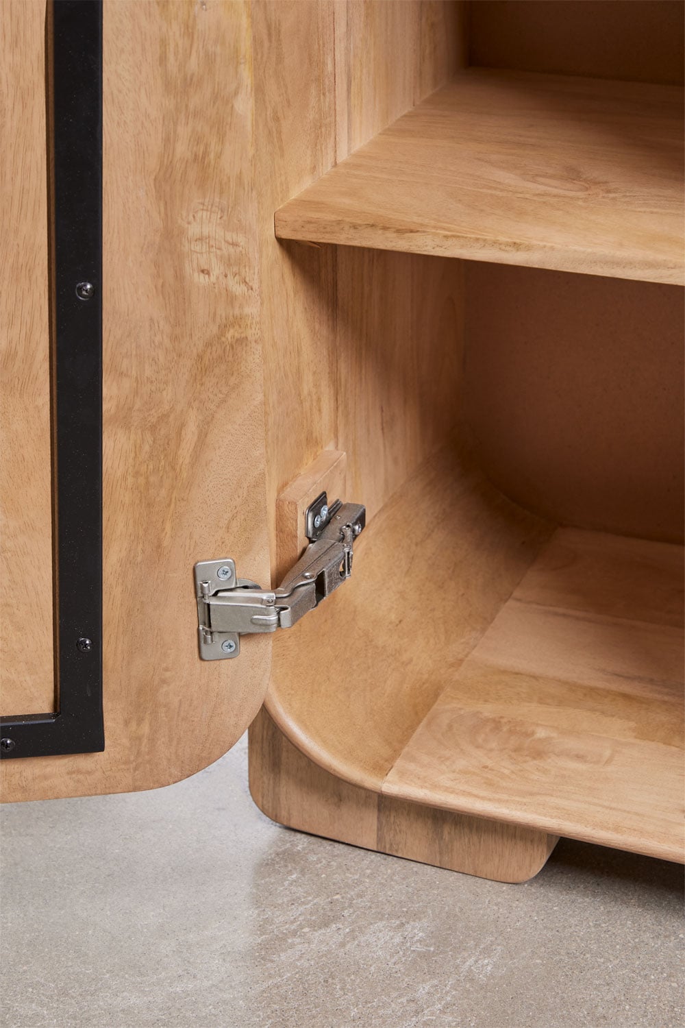 Mueble TV 220x45 cm en madera de mango y travertino Kivalina, imagen de galer&iacute;a 8