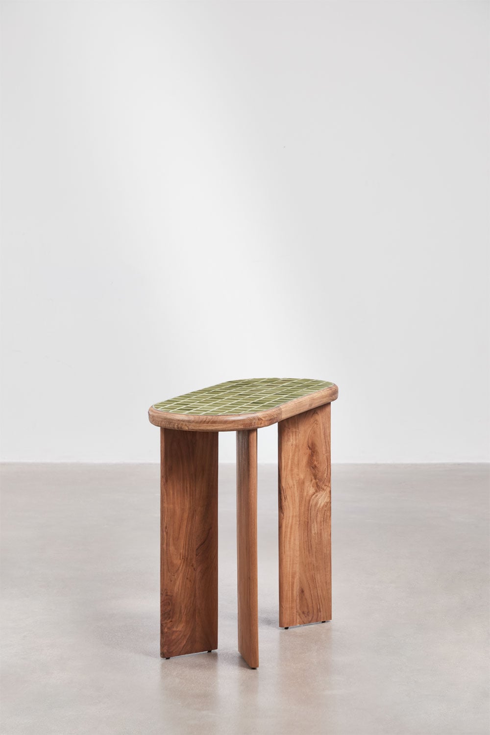 Consola recibidor 100x40 cm en madera de acacia y azulejos Aitana , imagen de galer&iacute;a 4