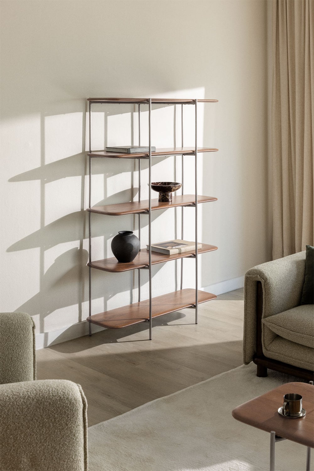 Estantería en madera de mango y acero inoxidable Vimara, imagen de galer&iacute;a 1