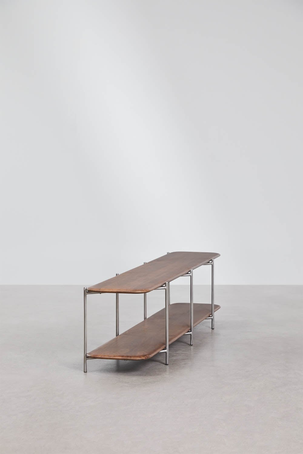 Mueble TV 180x40 cm en madera de mango y acero inoxidable Vimara, imagen de galer&iacute;a 4